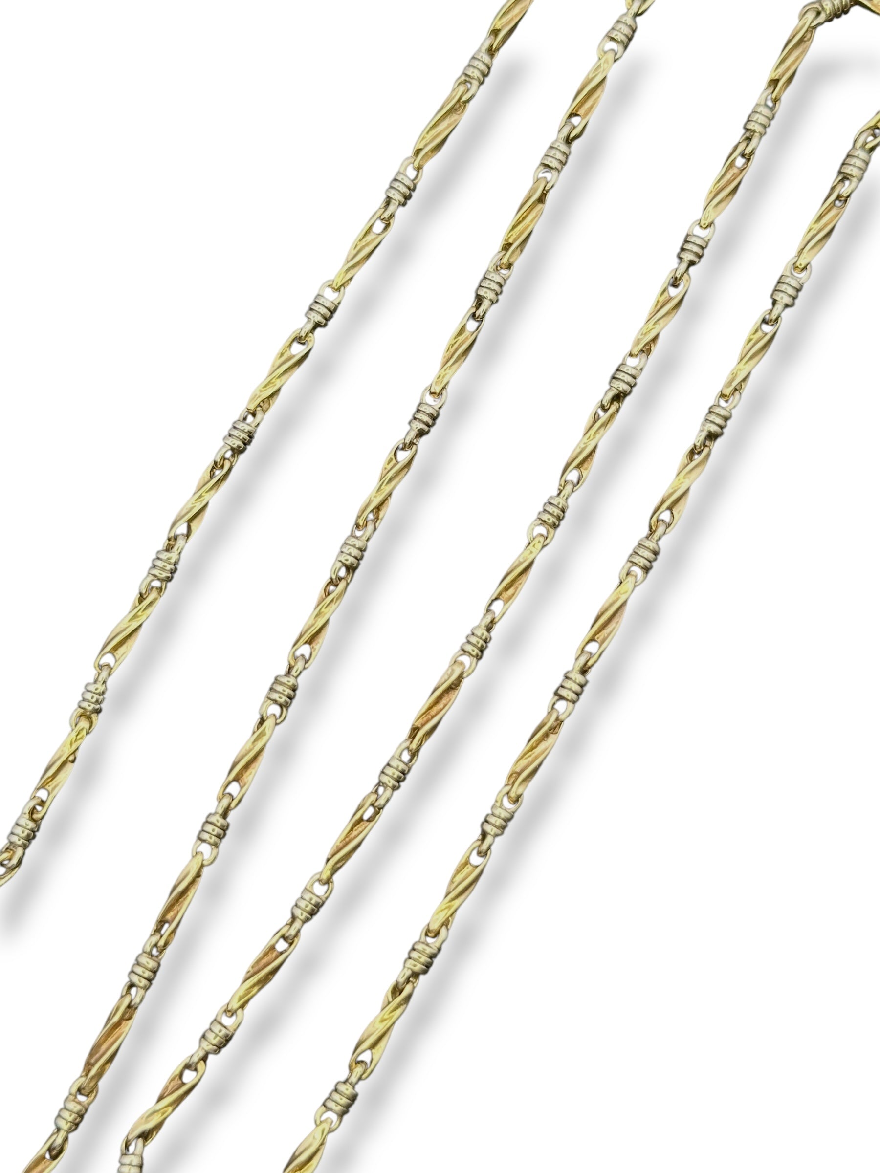 14k Two Tone Twist Link Necklace