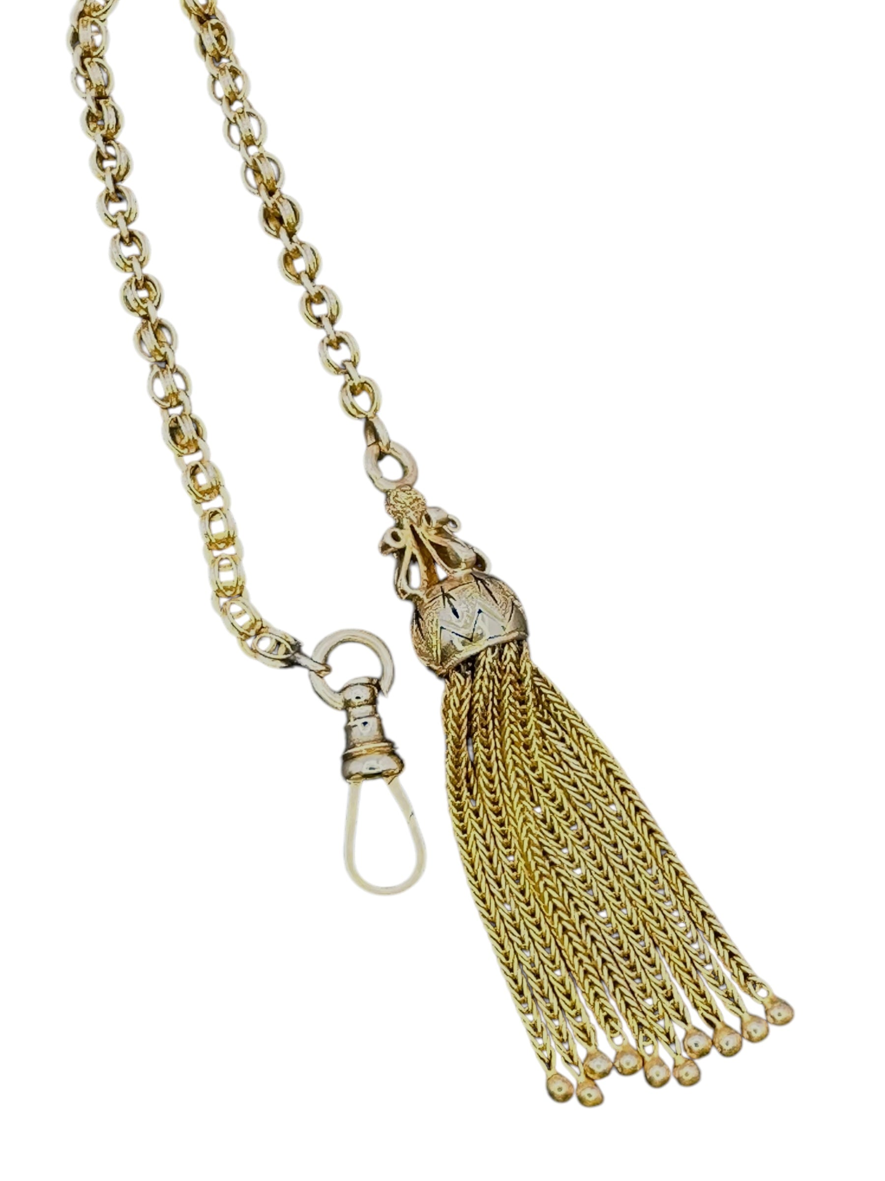 14k Yellow Gold Tassel Fob Chain