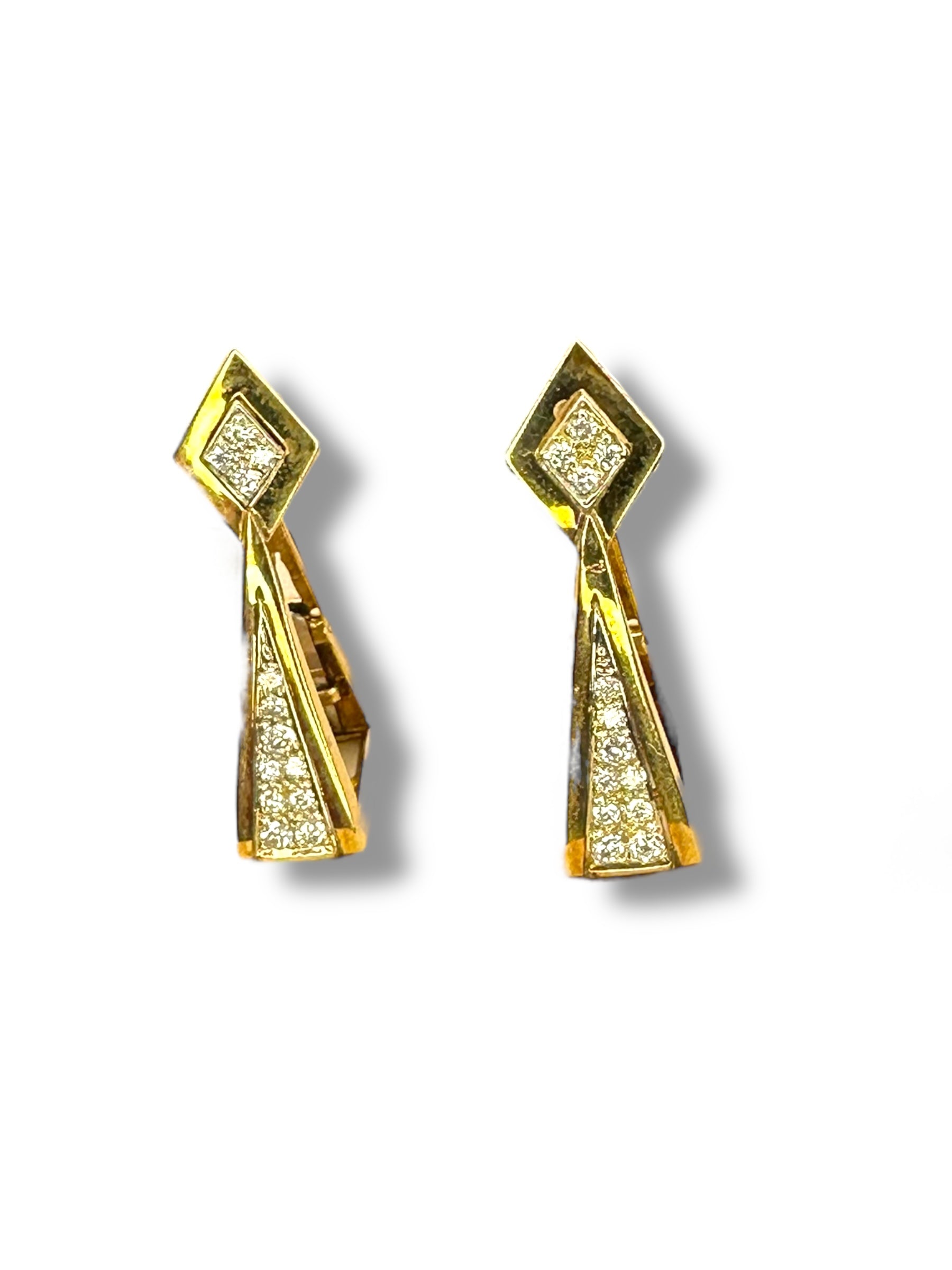 14k Diamond Drop/ Hoop Earrings