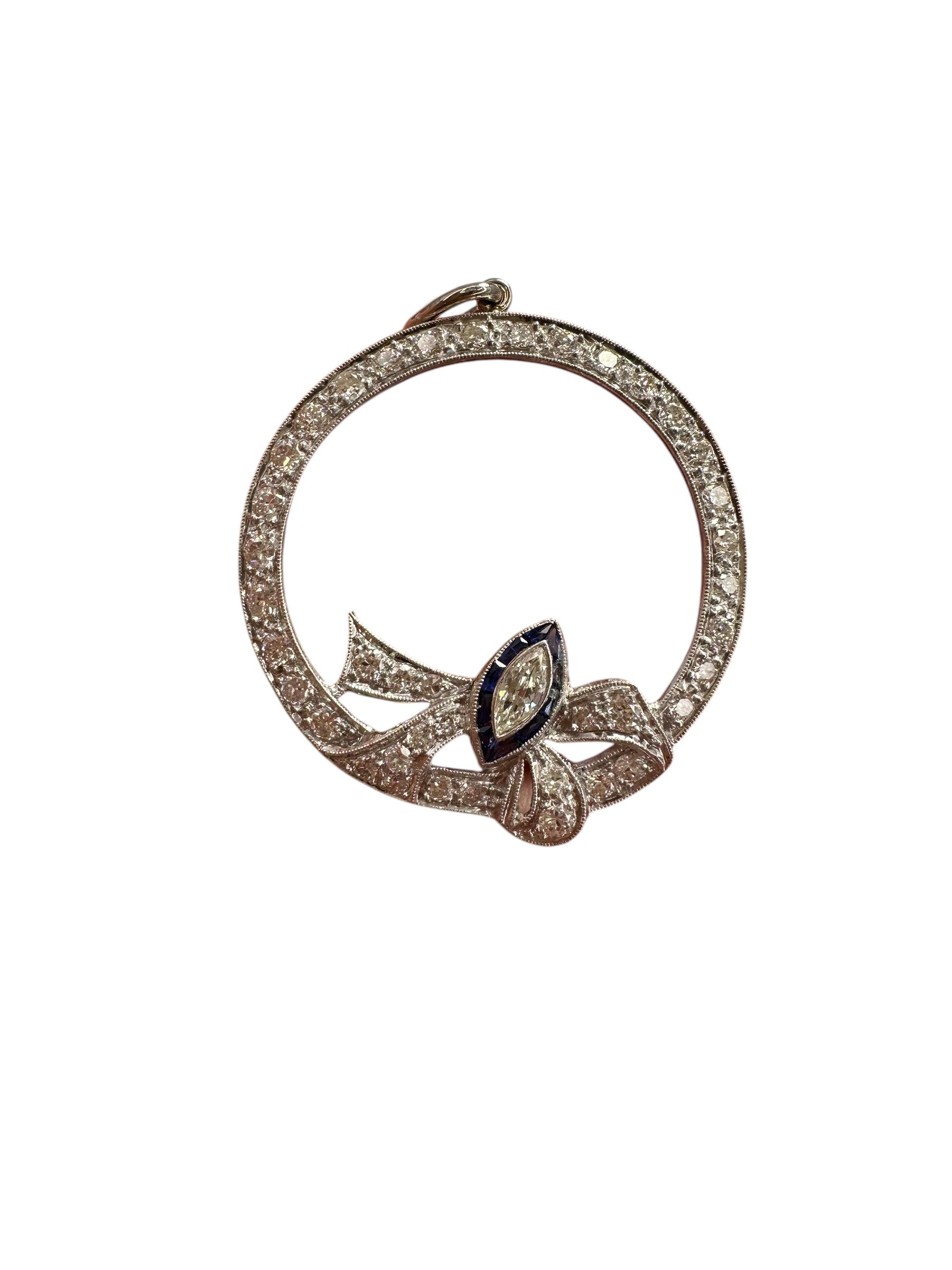 Platinum Diamond Wreath Pendant