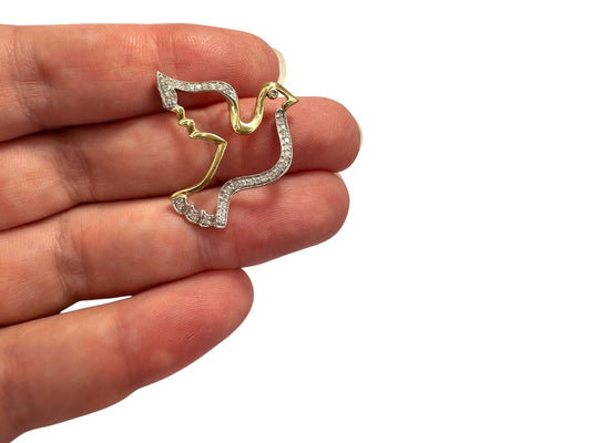 14k Diamond Dove Pendant
