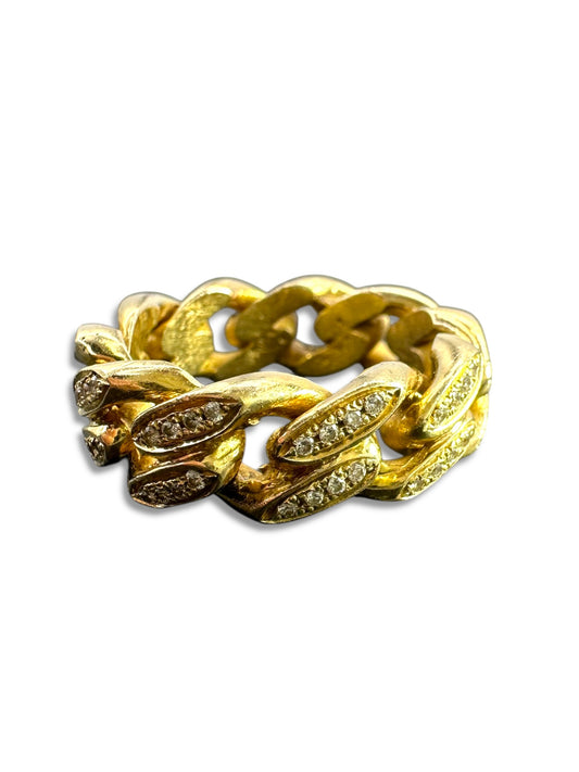 14k Curb Diamond Eternity Band Ring