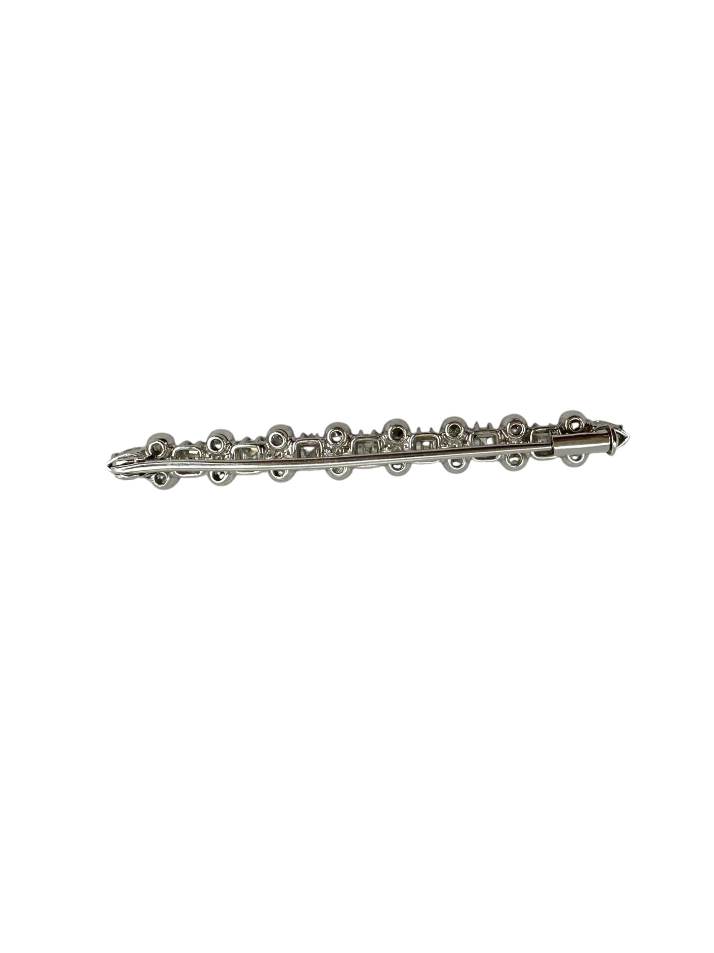 Platinum Diamond Bar Brooch