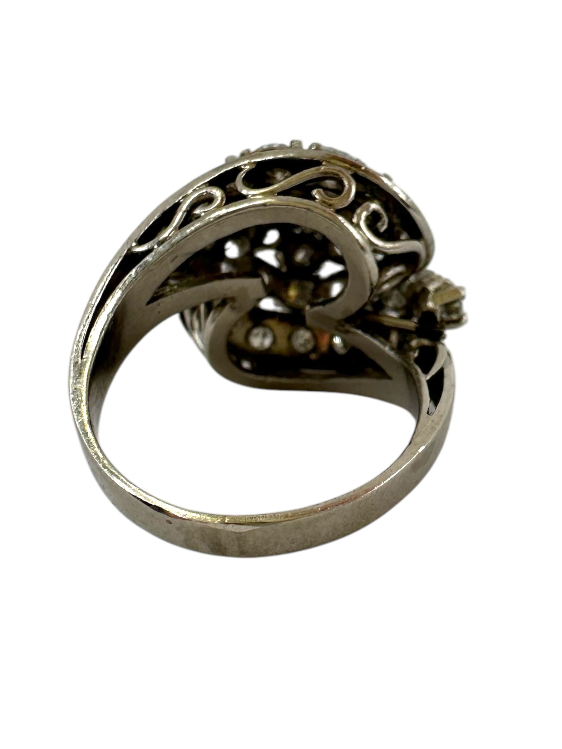 Platinum Bombe Cluster Cocktail Ring