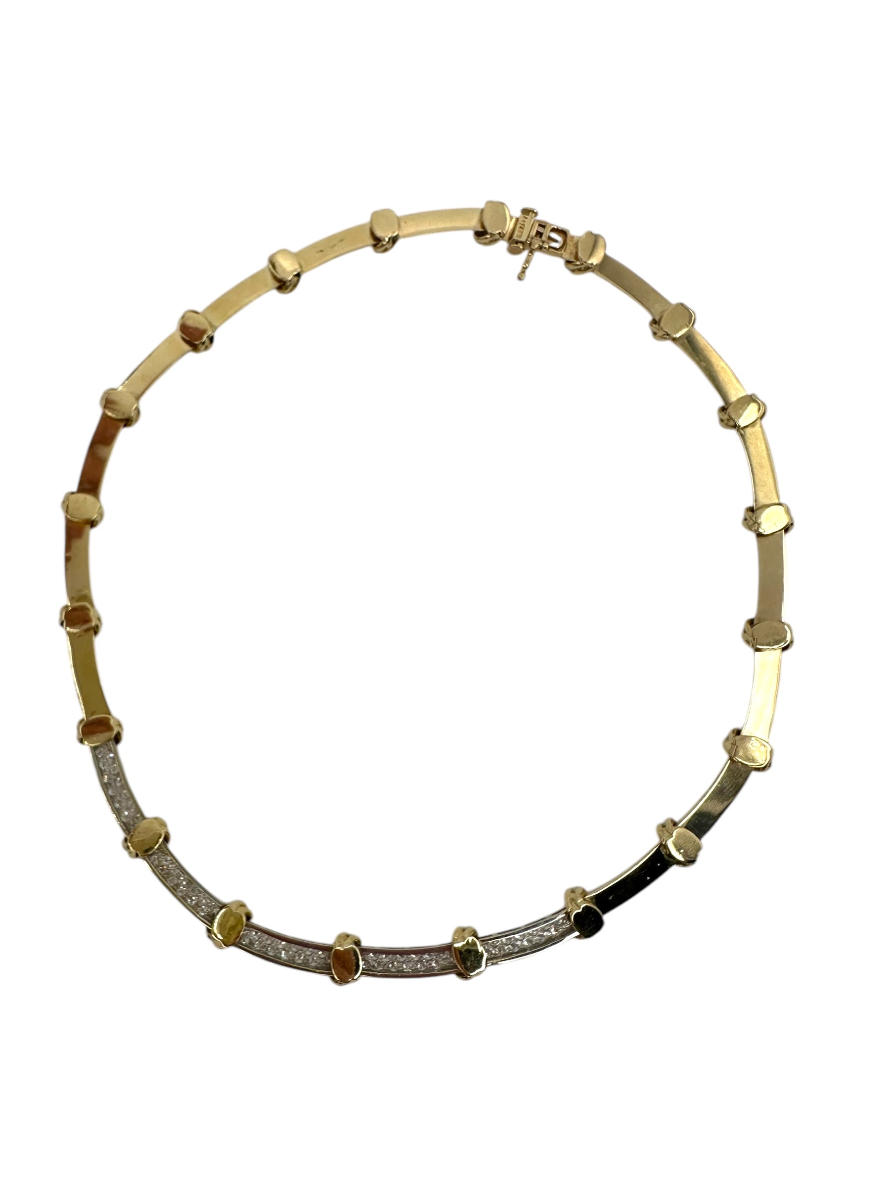 14k Diamond Knot Station Collar Necklace