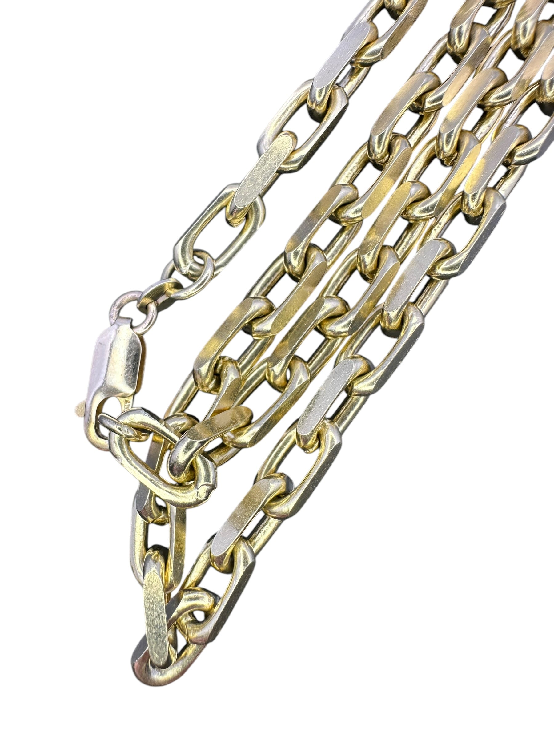 14k Cut Biker Link Chain Necklace - Large Link