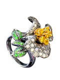 18k Diamond Flower Ring