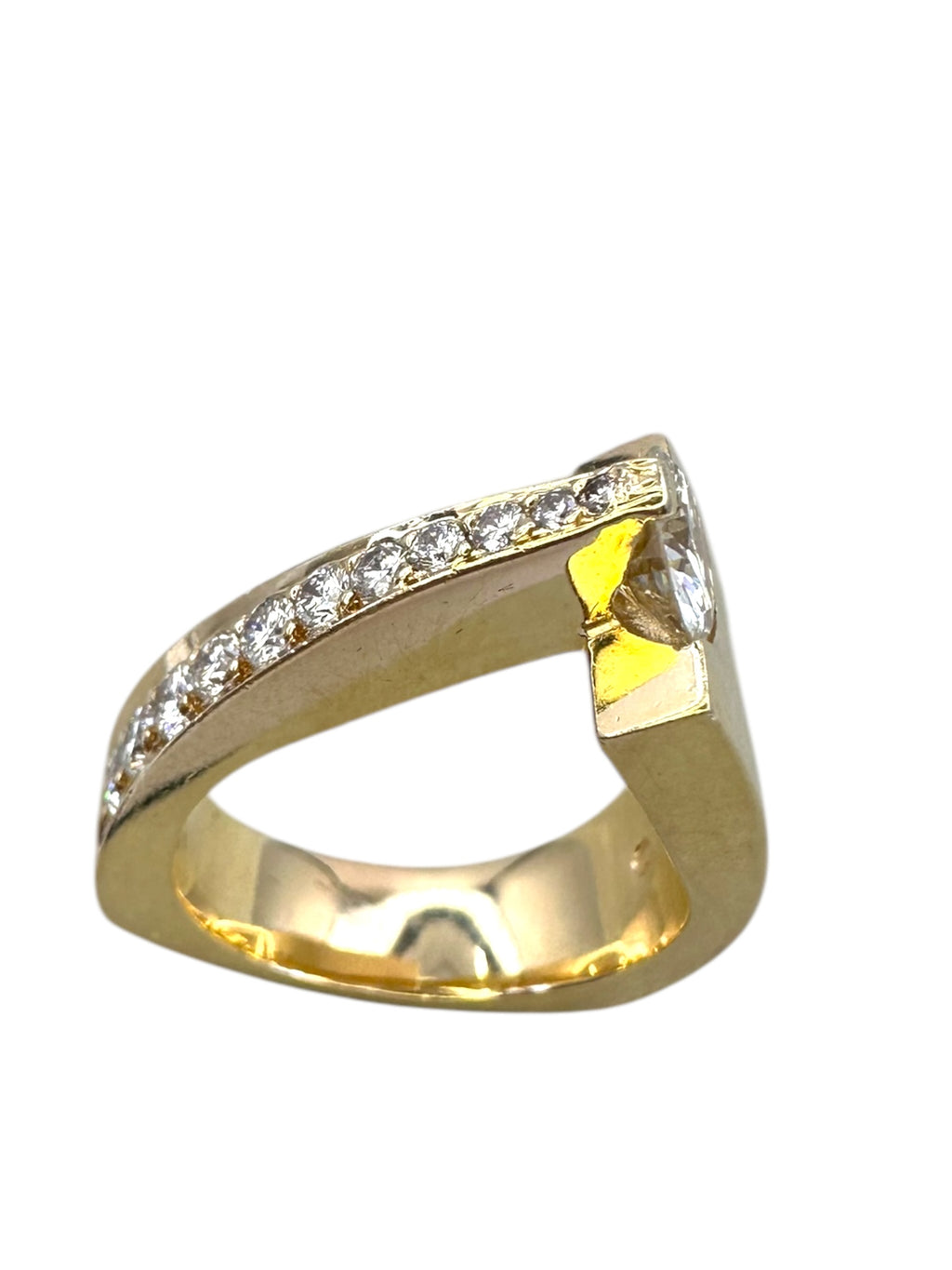14k Diamond Comet Ring