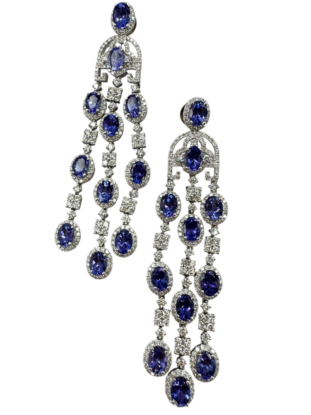18k Tanzanite Diamond Chandelier Earrings