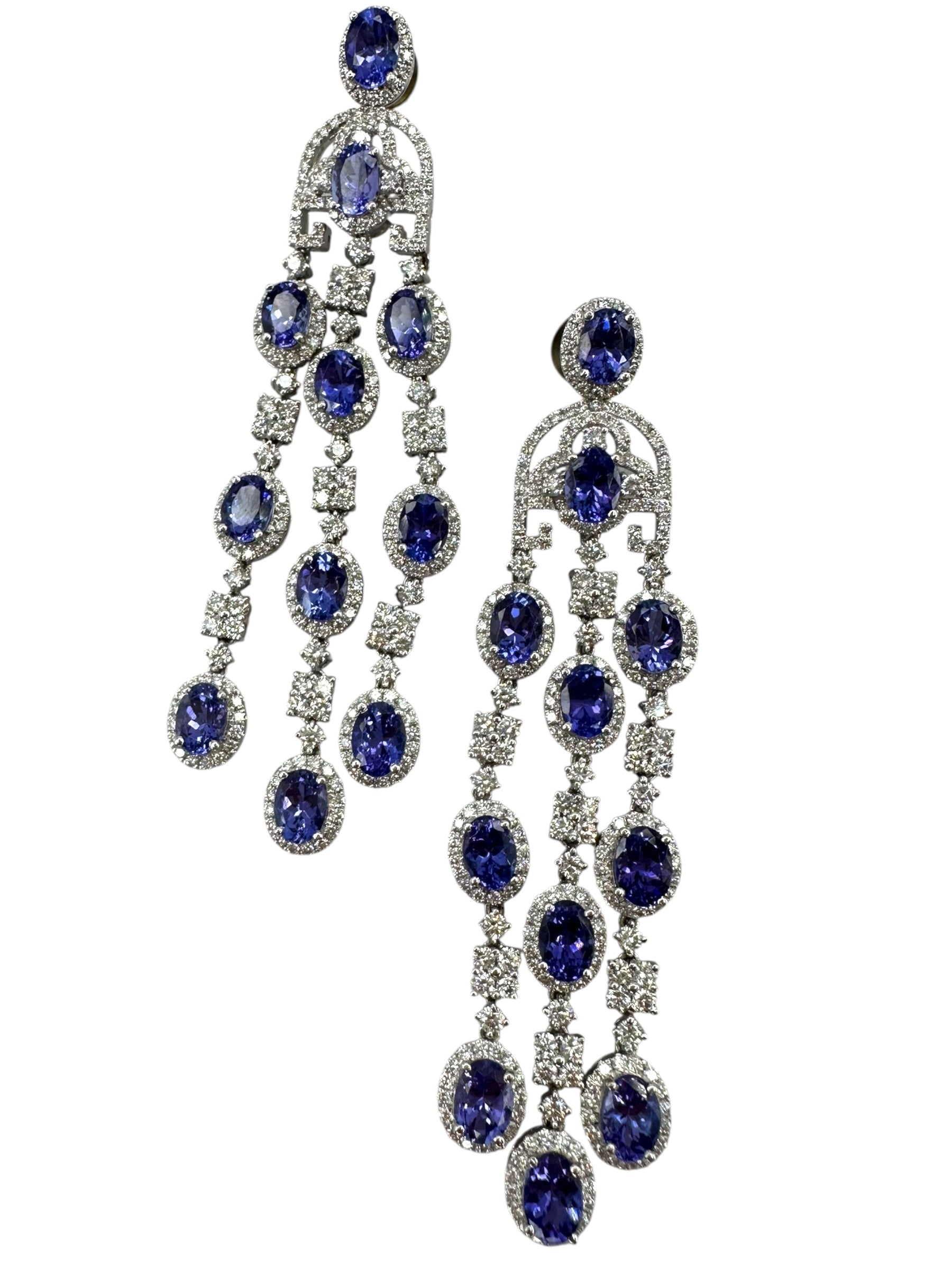 18k Tanzanite Diamond Chandelier Earrings