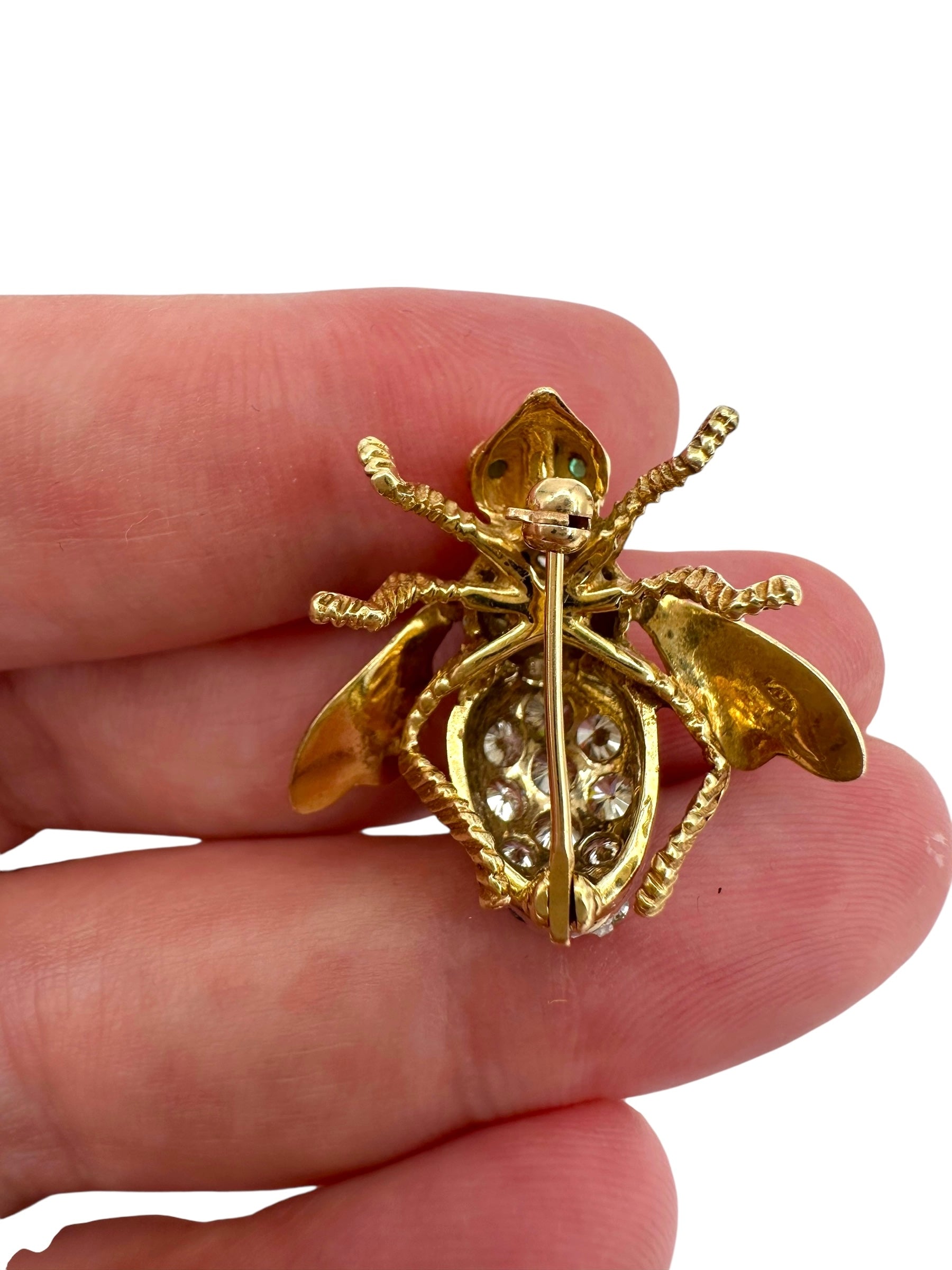 14k Diamond Bee Pin