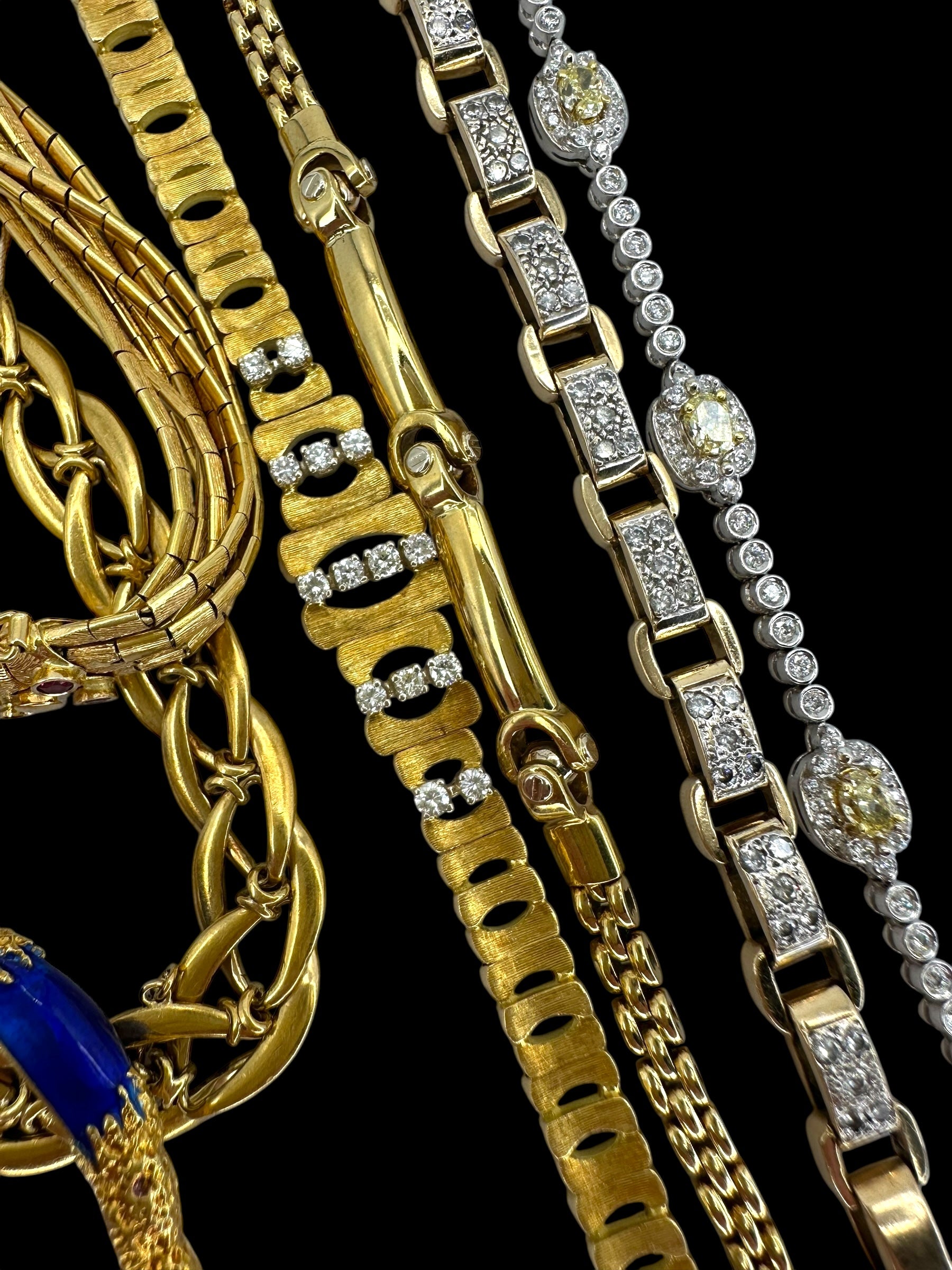 18k Yellow and White Diamond Bracelet