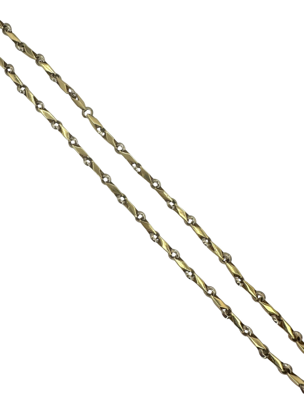 14k Two Tone Fancy Link Necklace