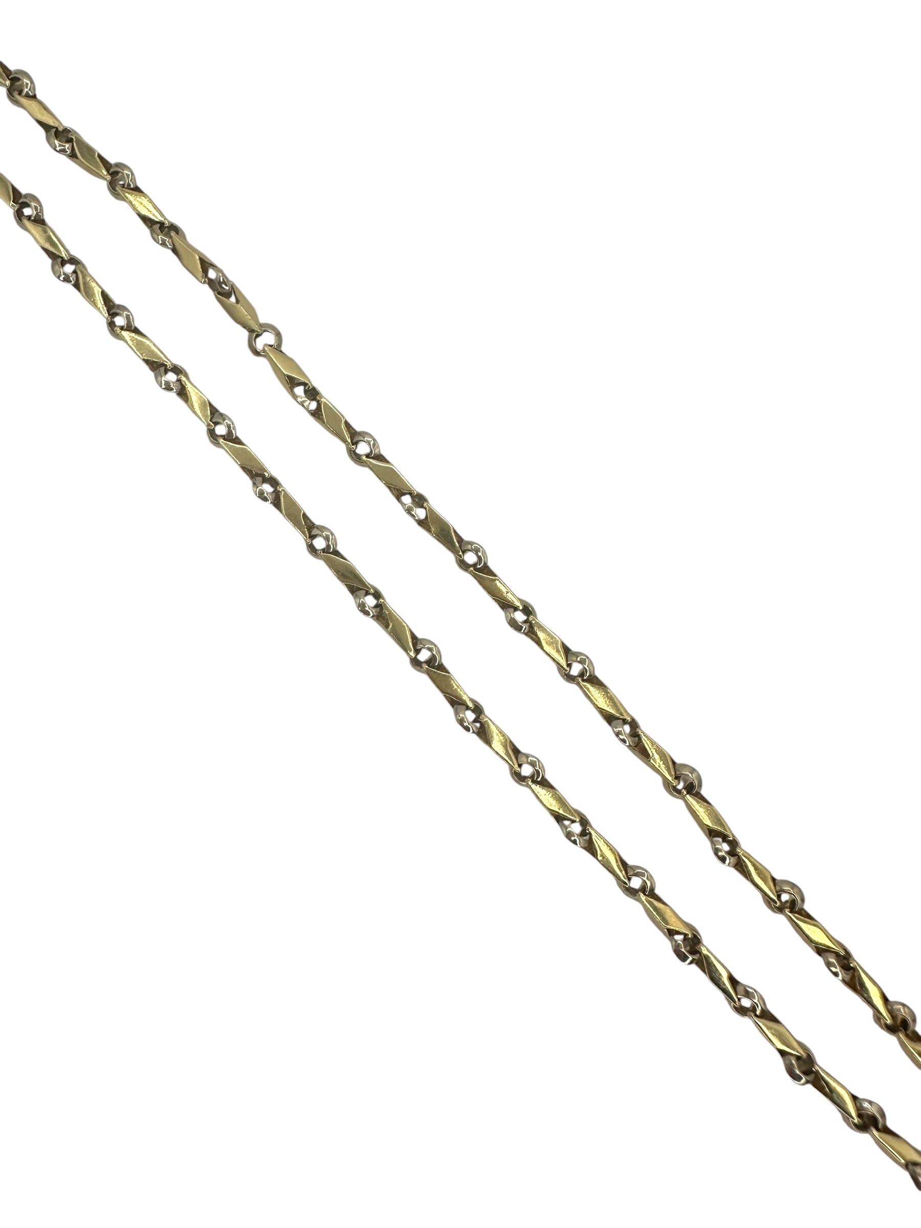 14k Two Tone Fancy Link Necklace
