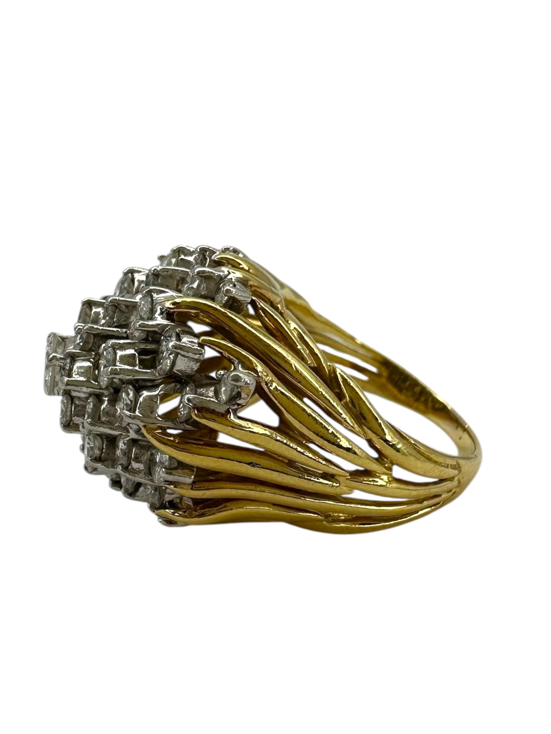 18k Flame Cluster Ring