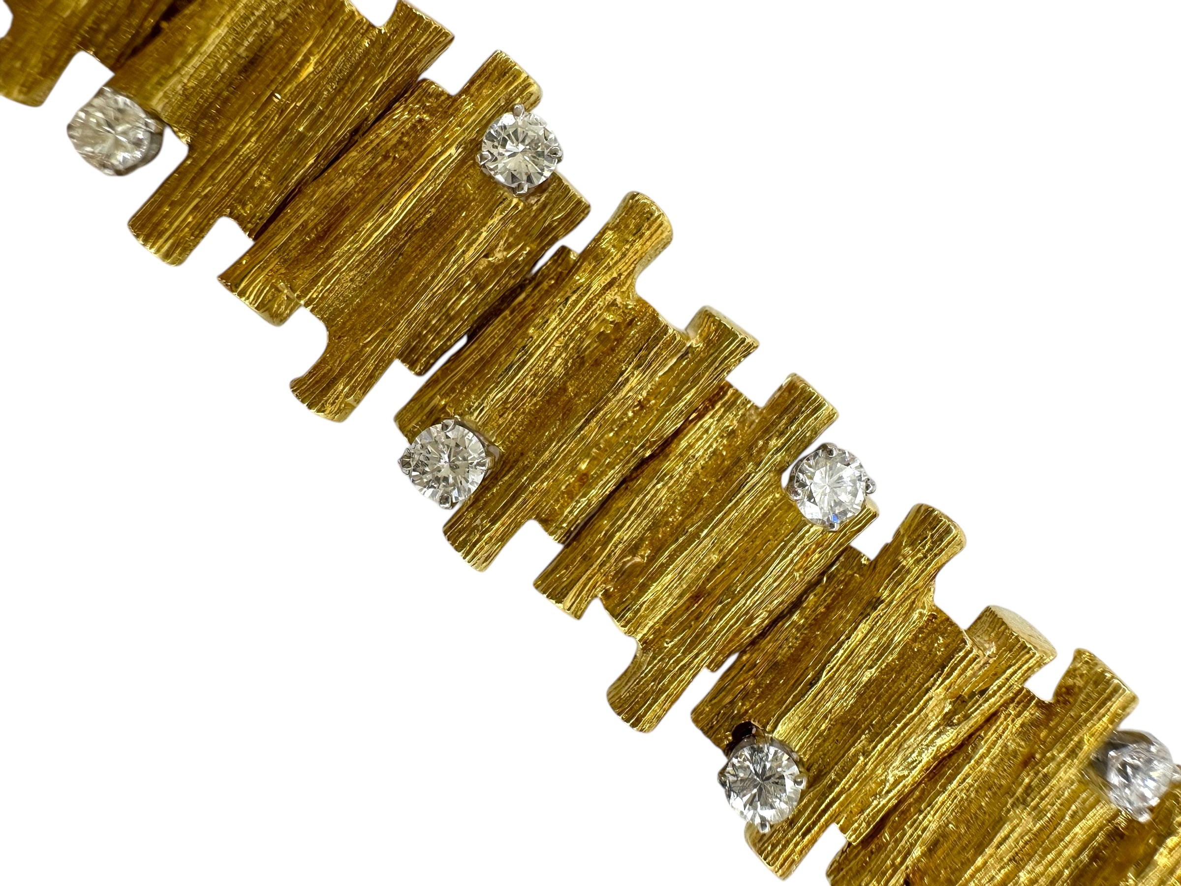 18k Textured Diamond Bracelet