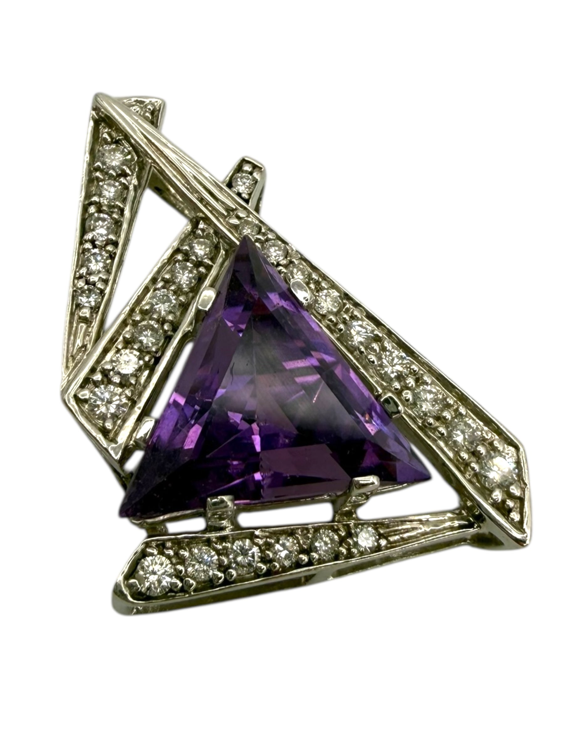 14k Amethyst Diamond Pendant