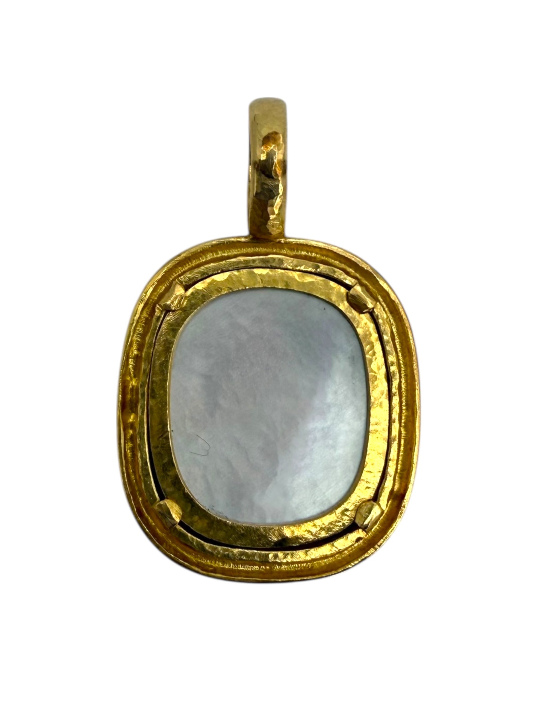 18k Glass Intaglio Pendant