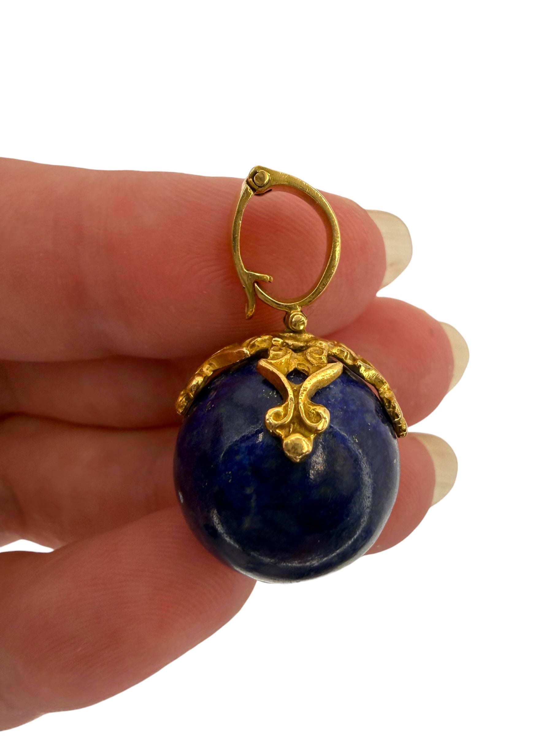 18k Lapis Ball Pendant