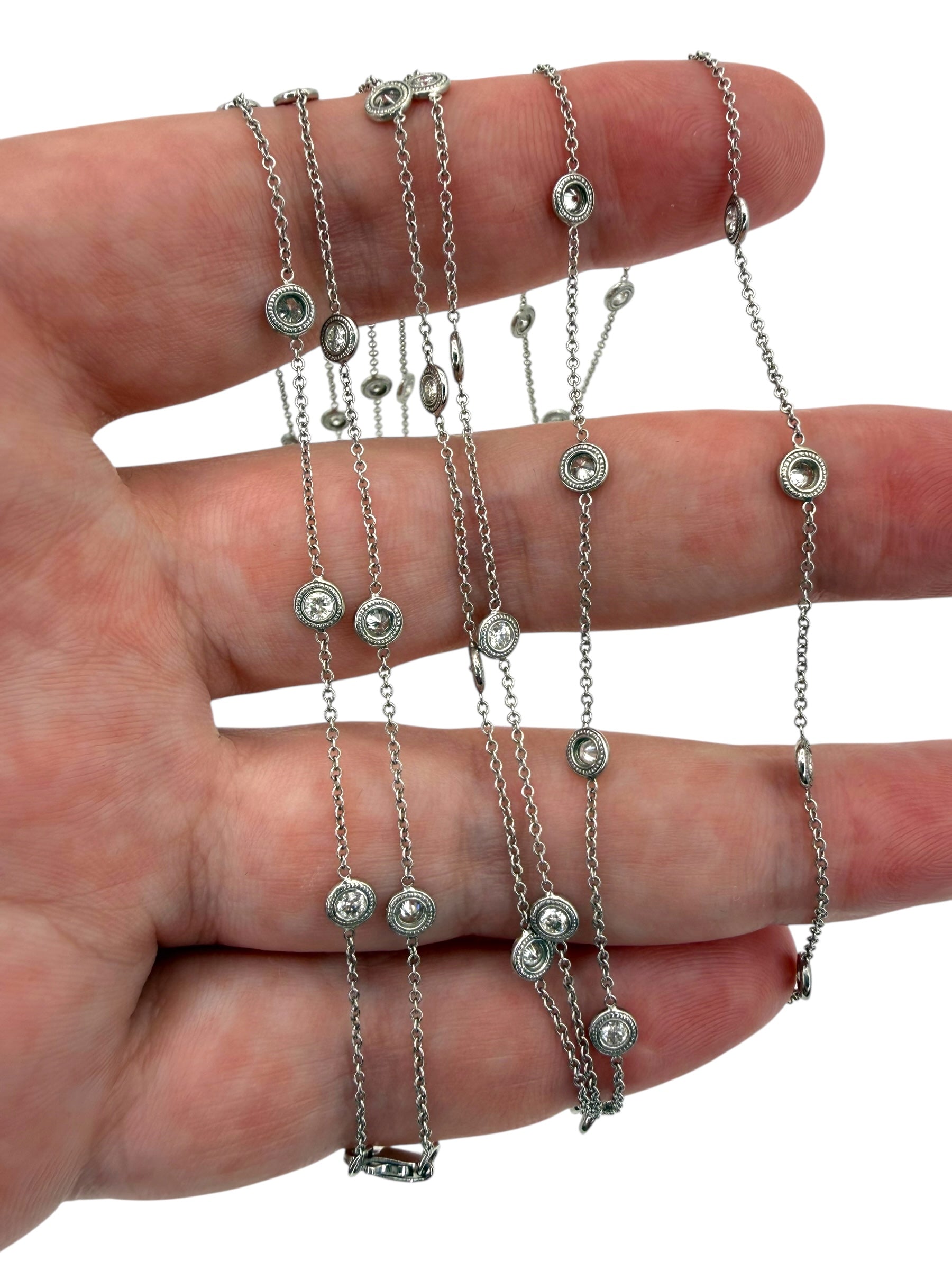 14k Diamond Station Necklace