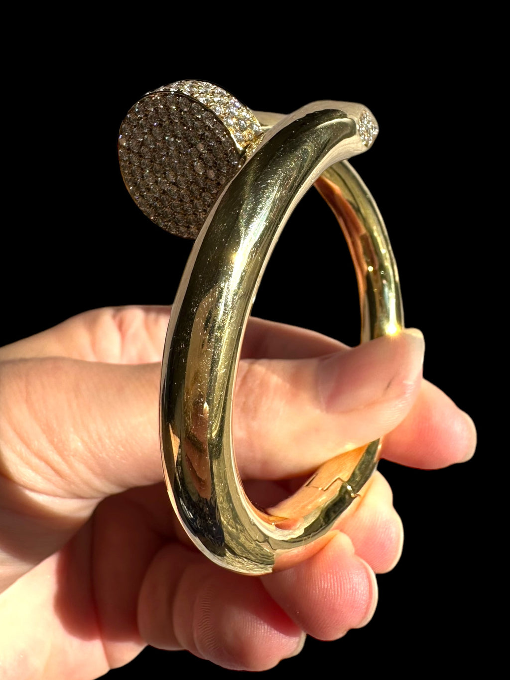 18k Statement Diamond Nail Bracelet