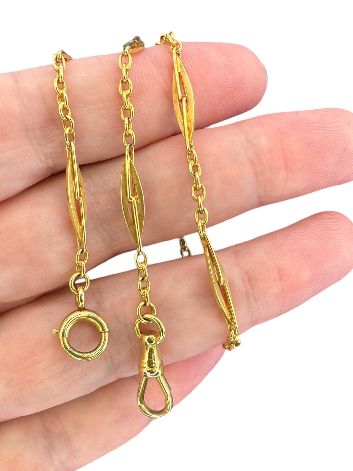 14k Twist Diamond Link Watch Chain