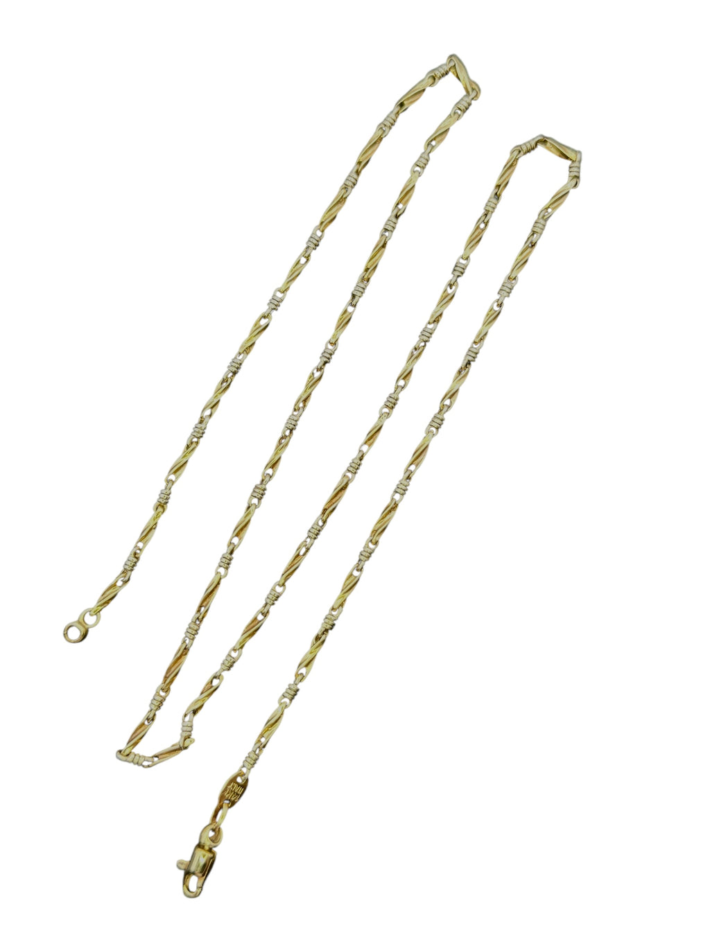 14k Two Tone Twist Link Necklace