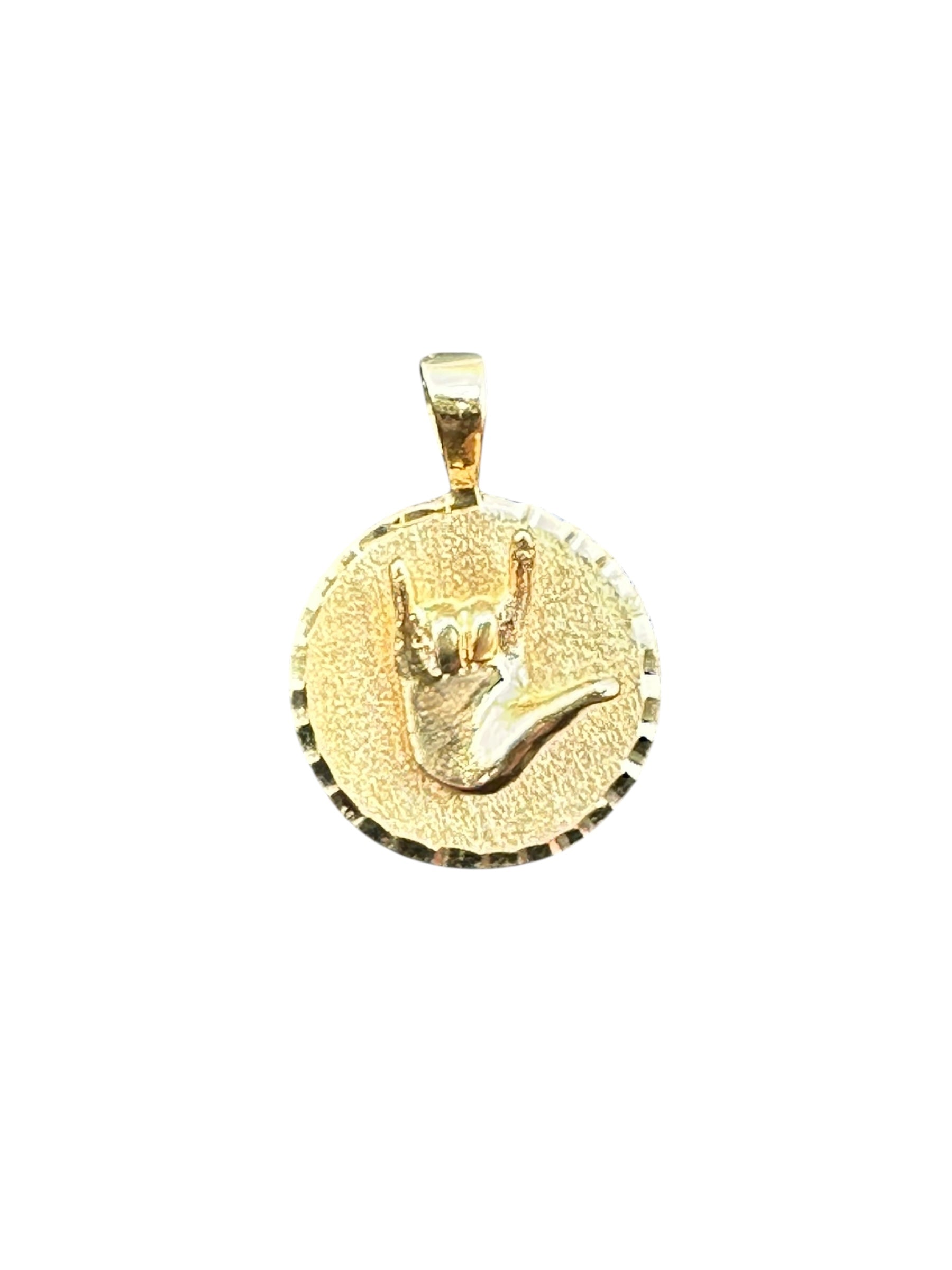14k I Love You Pendant