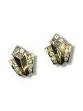 18k 1980s Art Deco Diamond Earrings