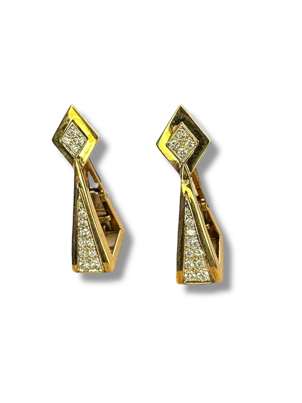 14k Diamond Drop/ Hoop Earrings