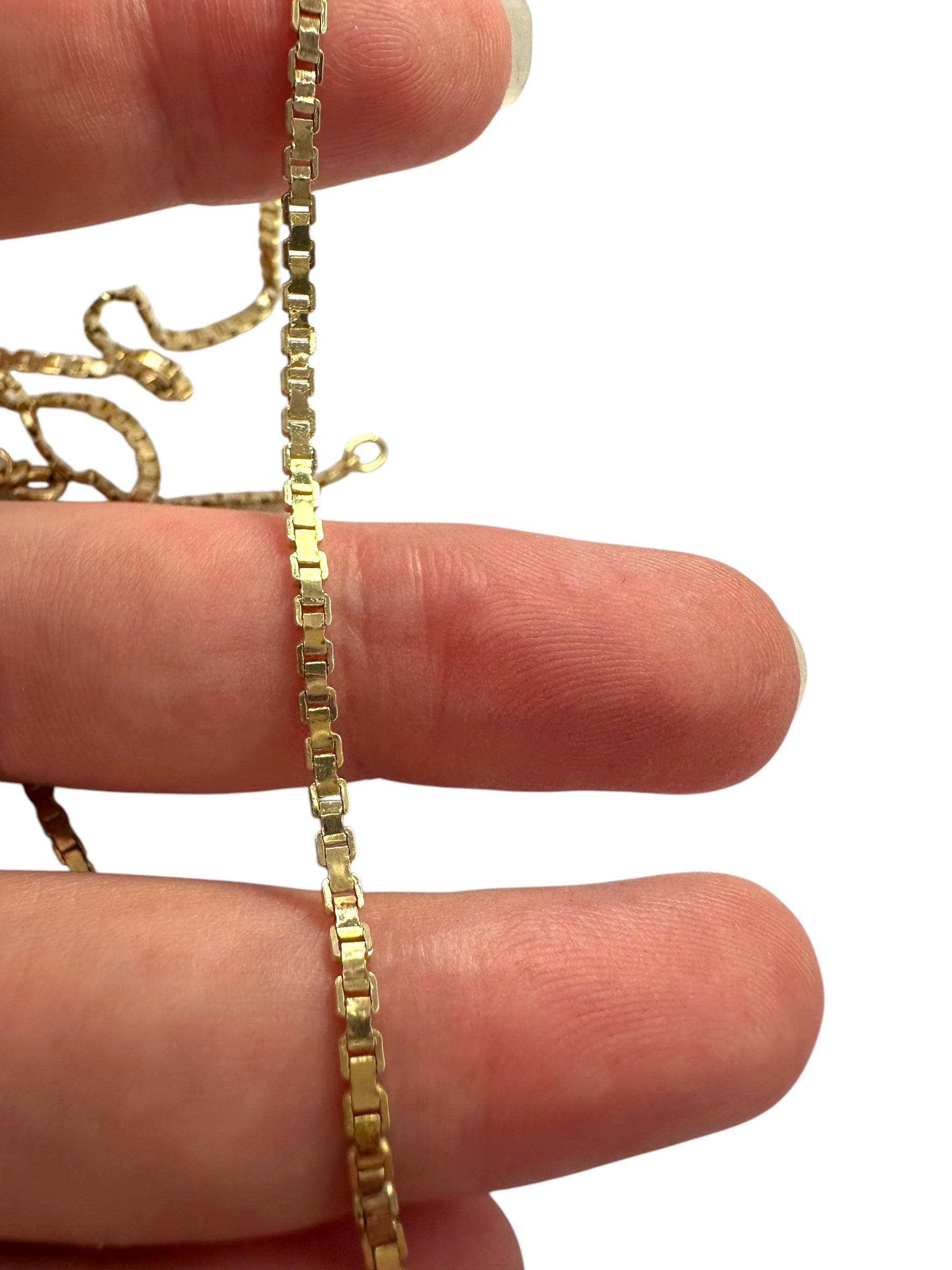 14k Flat Box Link Chain Necklace