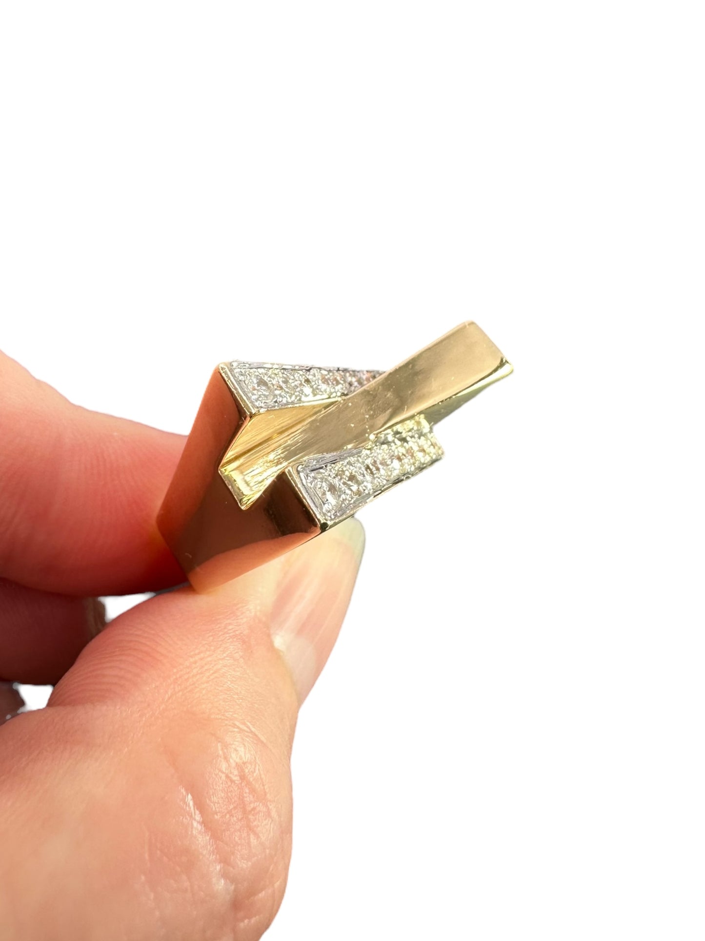 14k Geometric Diamond Ring