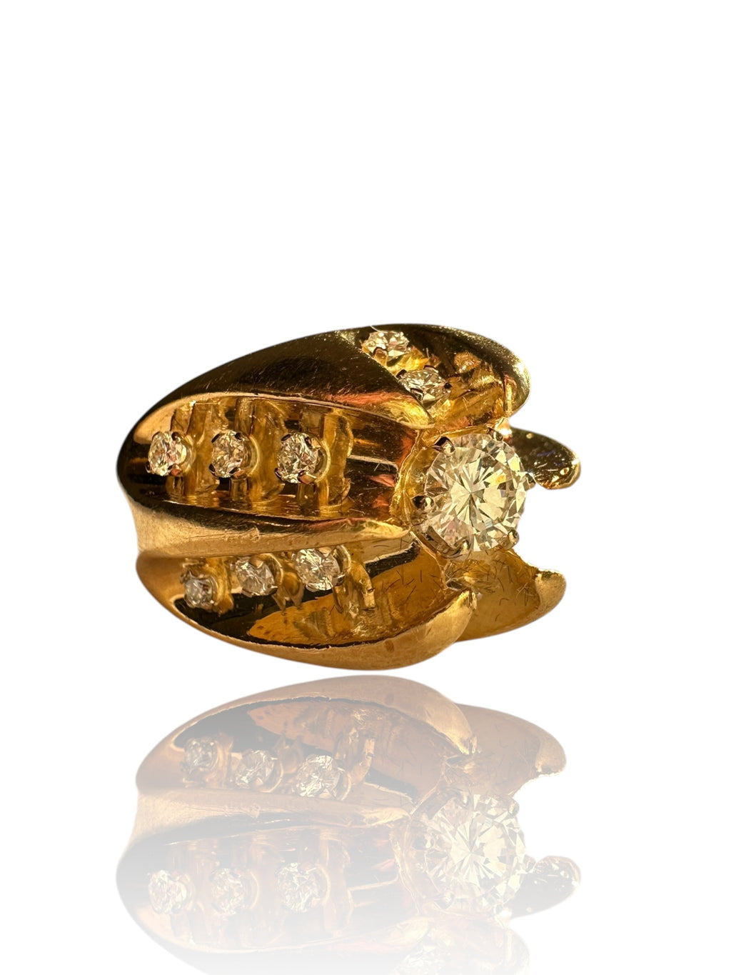 18k 1973 London Diamond Torpedo Ring