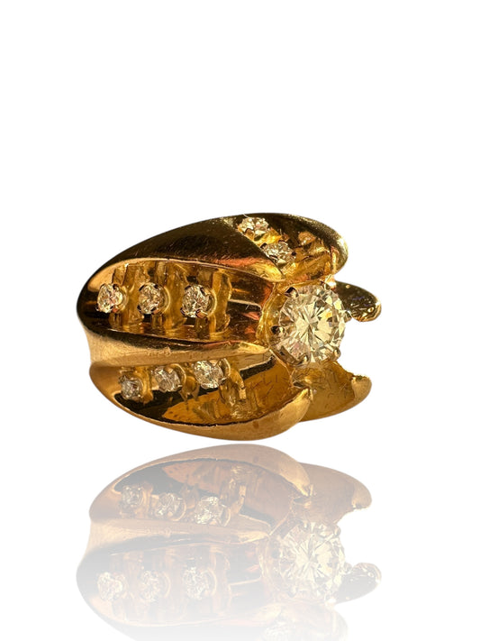 18k 1973 London Diamond Torpedo Ring