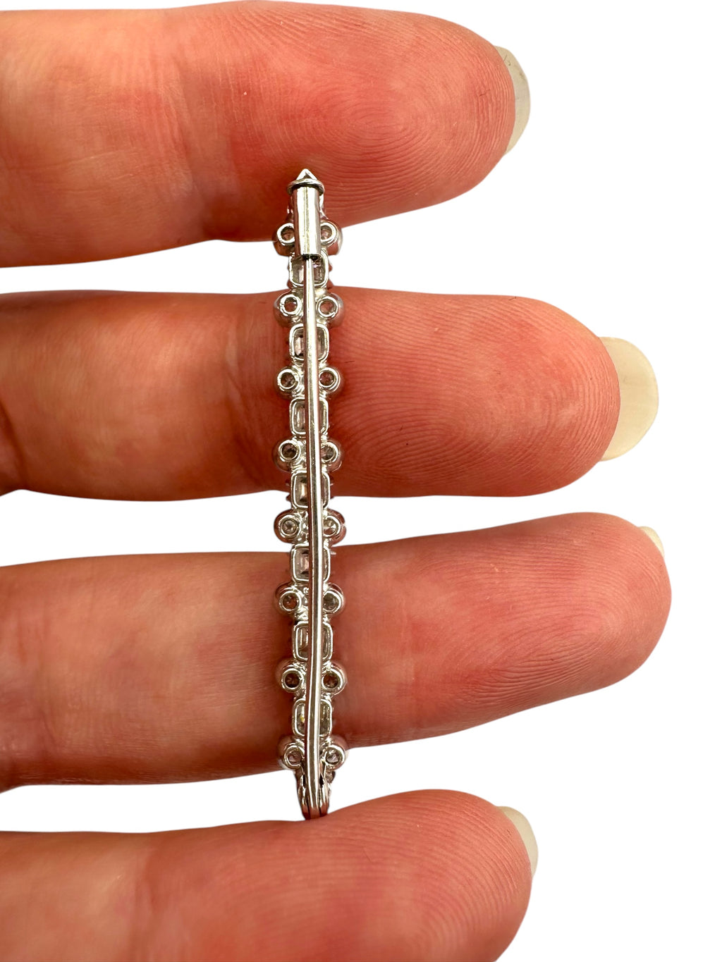 Platinum Diamond Bar Brooch