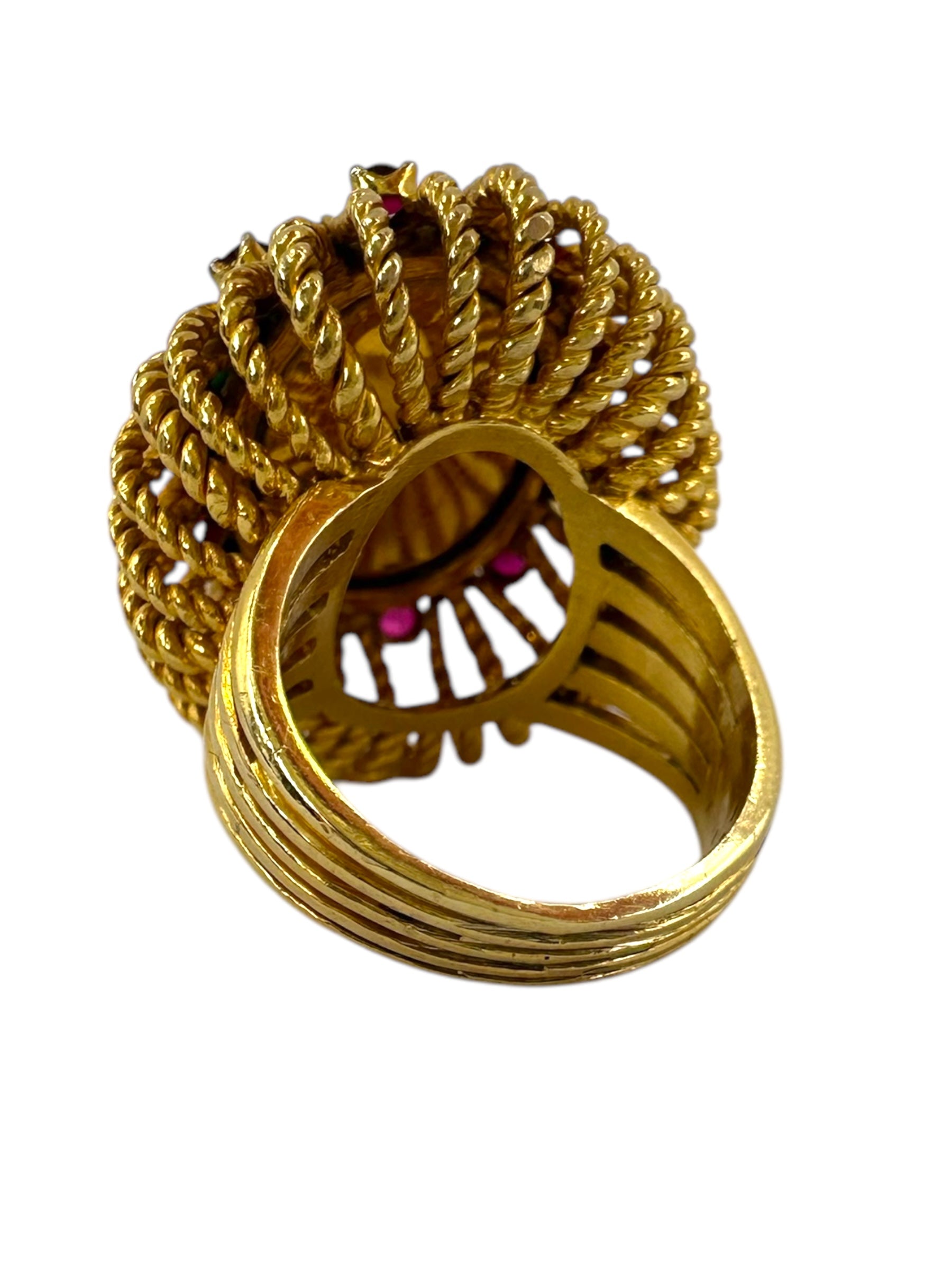 18k Turquoise Ruby Cocktail Ring