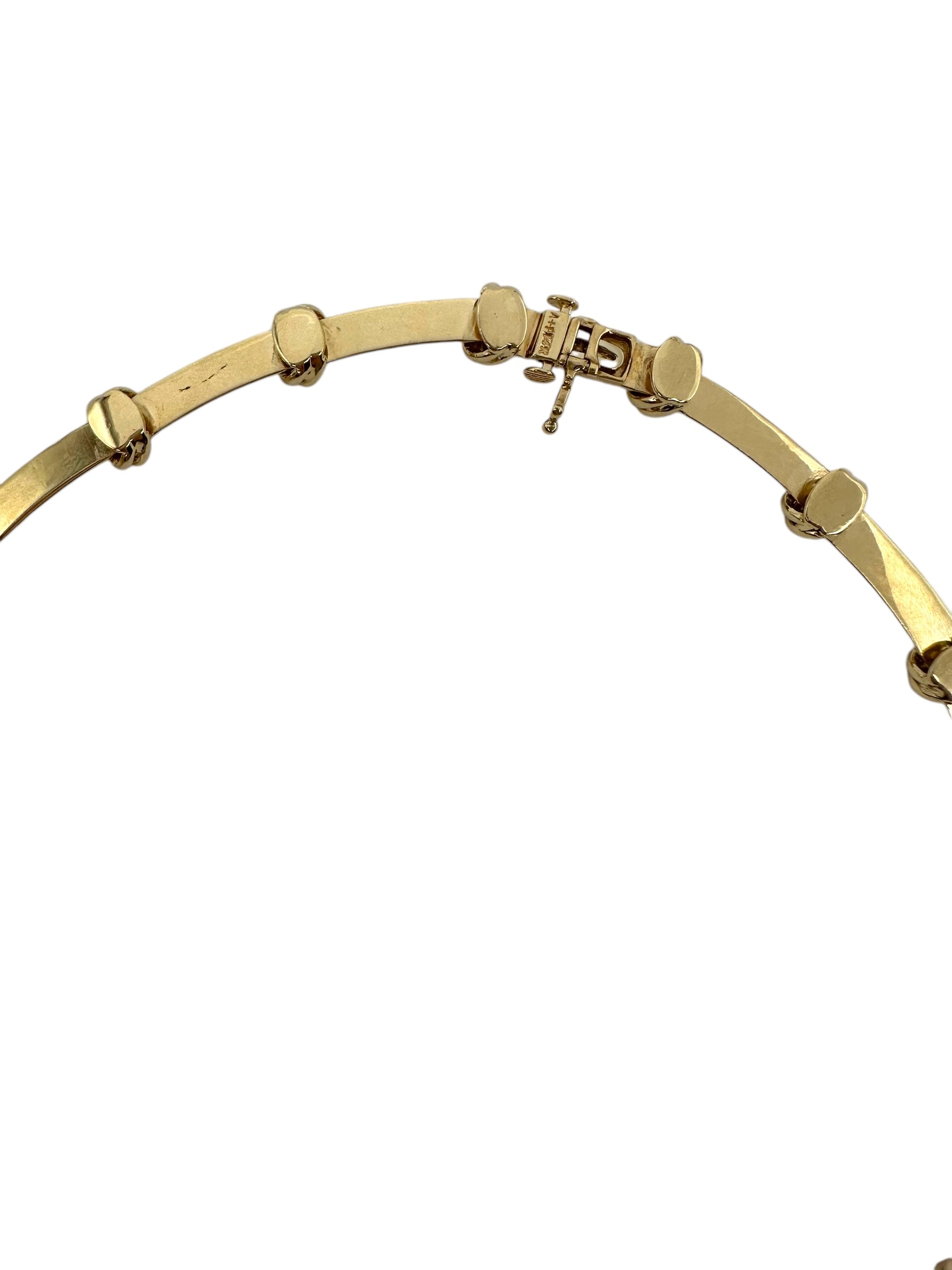 14k Diamond Knot Station Collar Necklace