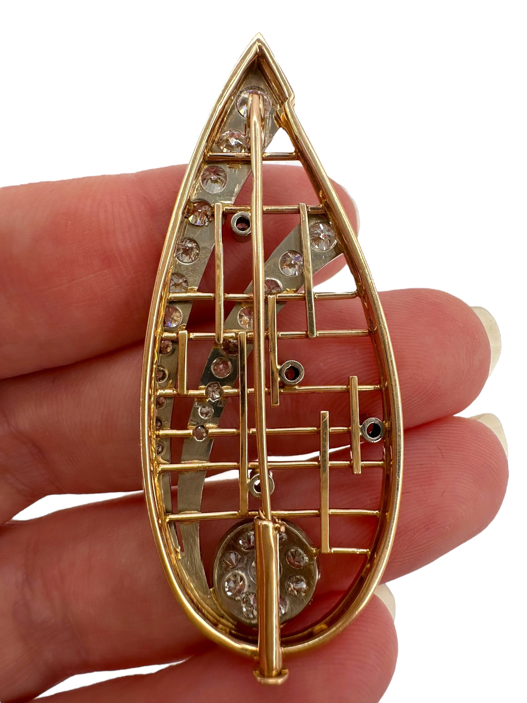 14k USSR Celestial Brooch