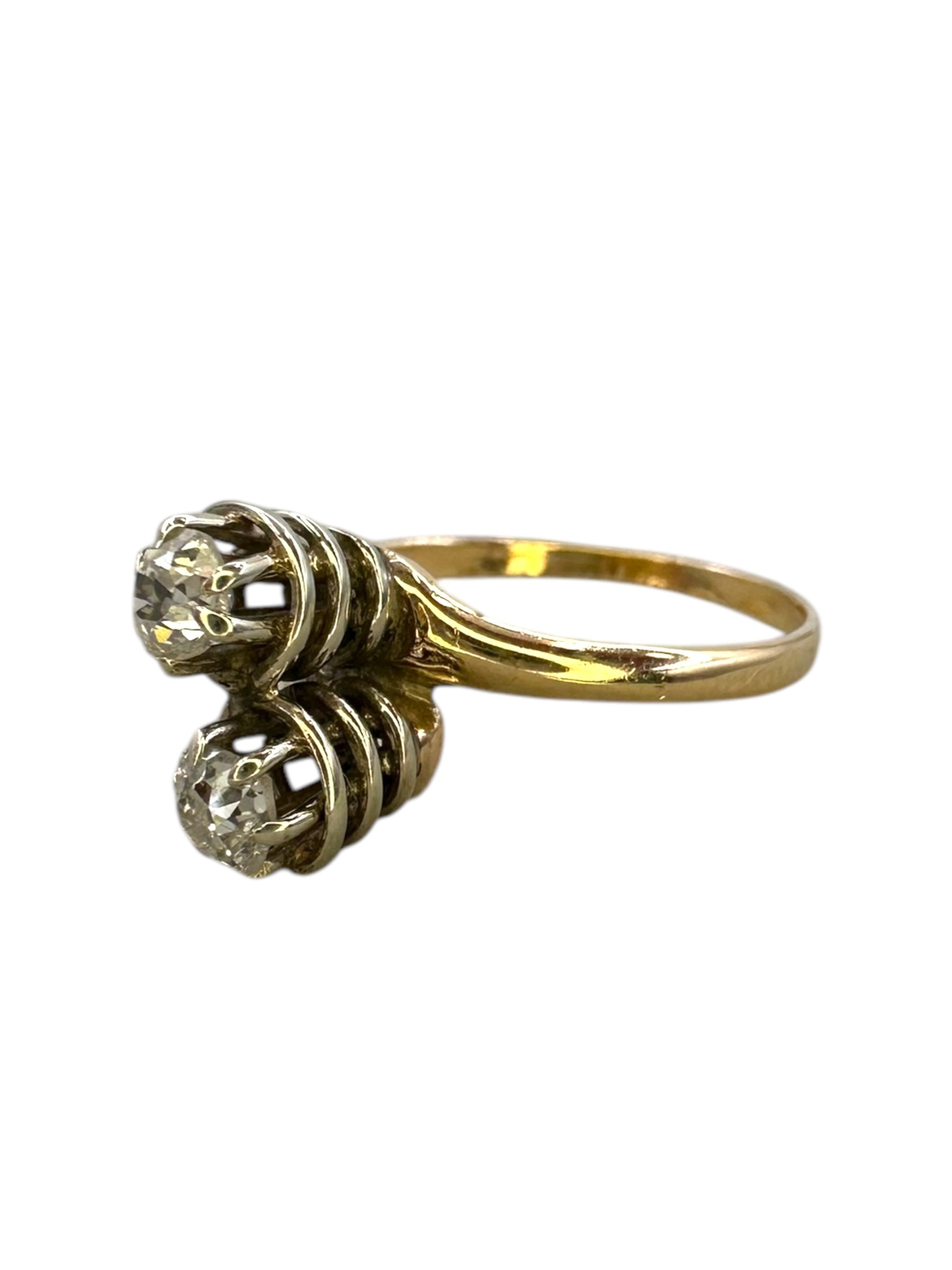 14k Diamond Toi Et Moi Ring