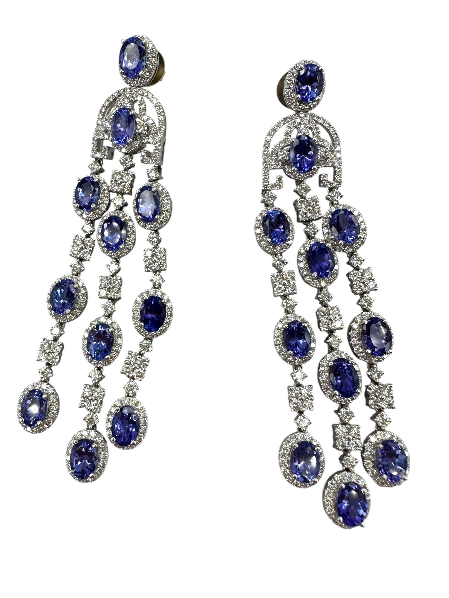 18k Tanzanite Diamond Chandelier Earrings