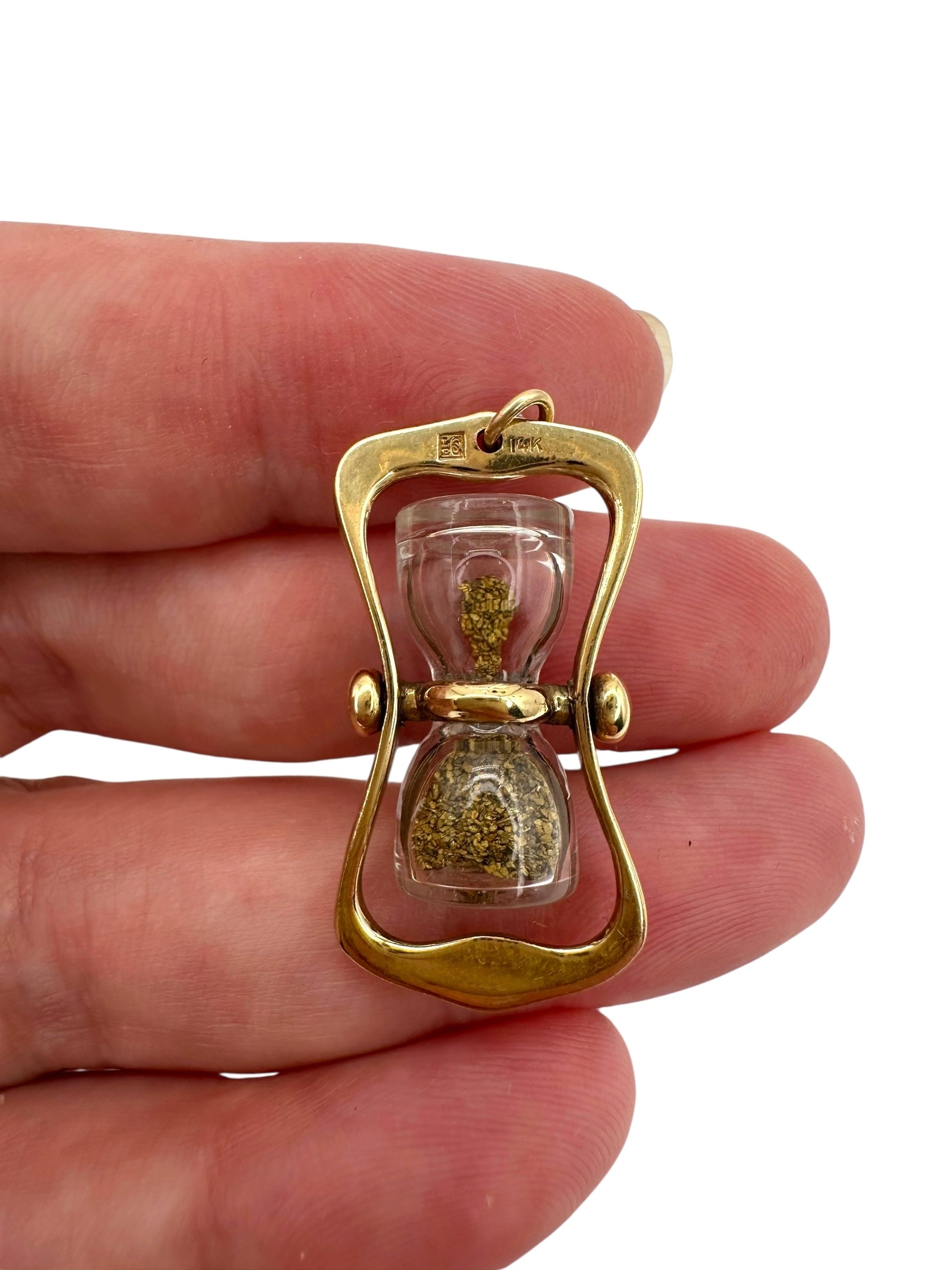 14k Hourglass Pendant
