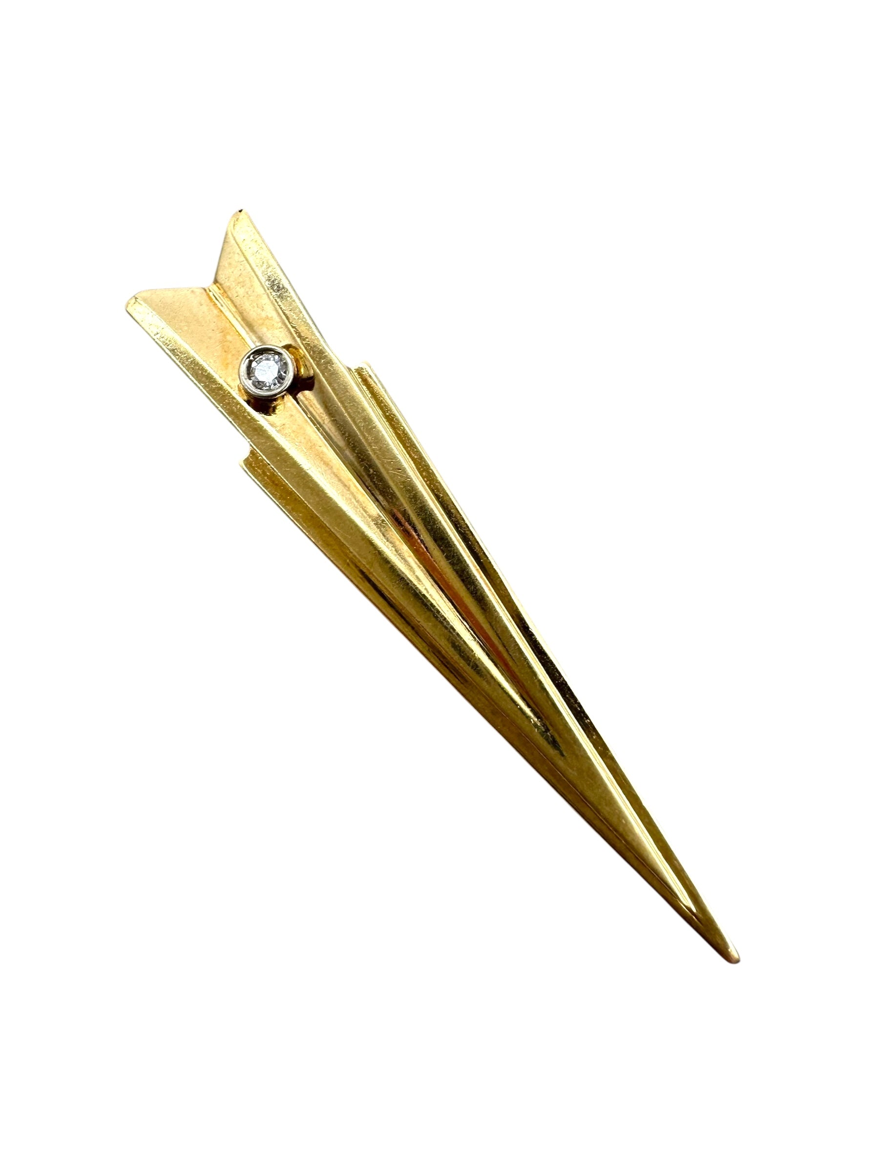 14k Arrow Head Diamond Brooch