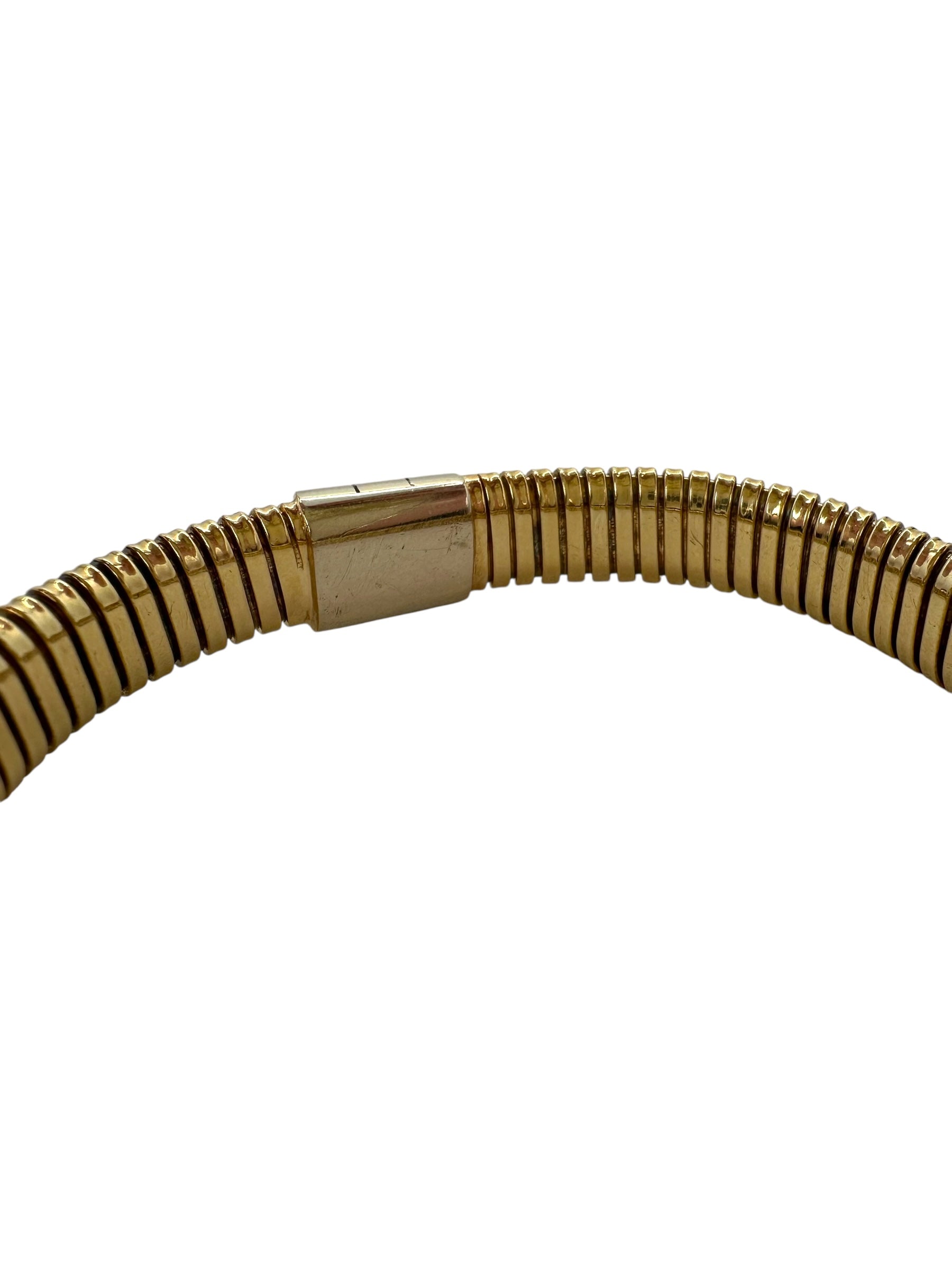 14k Diamond Station Tubogas Bracelet