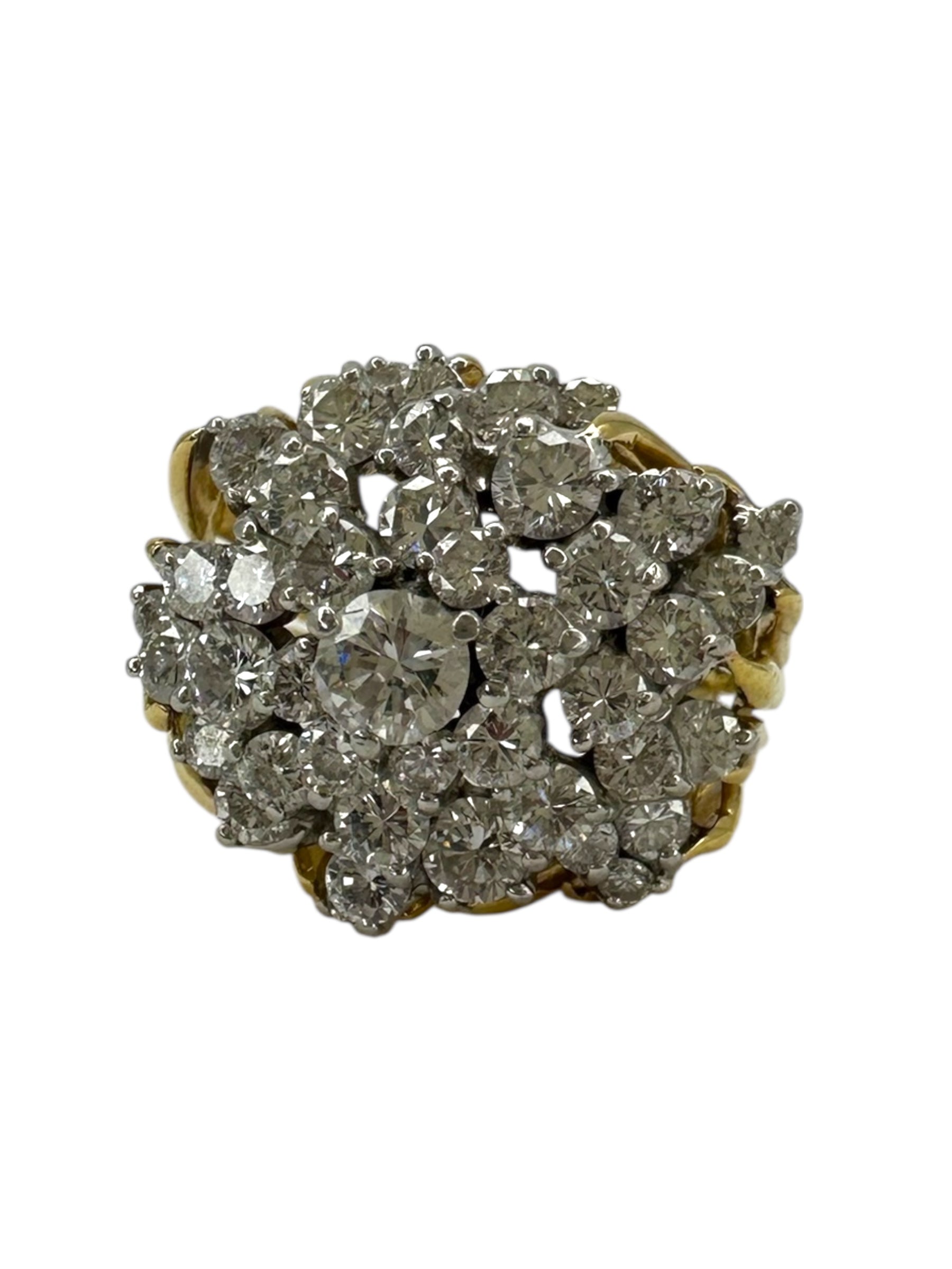 18k Flame Cluster Ring