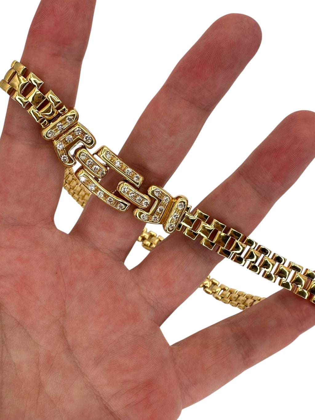 14k Diamond Panther Link Collar Necklace