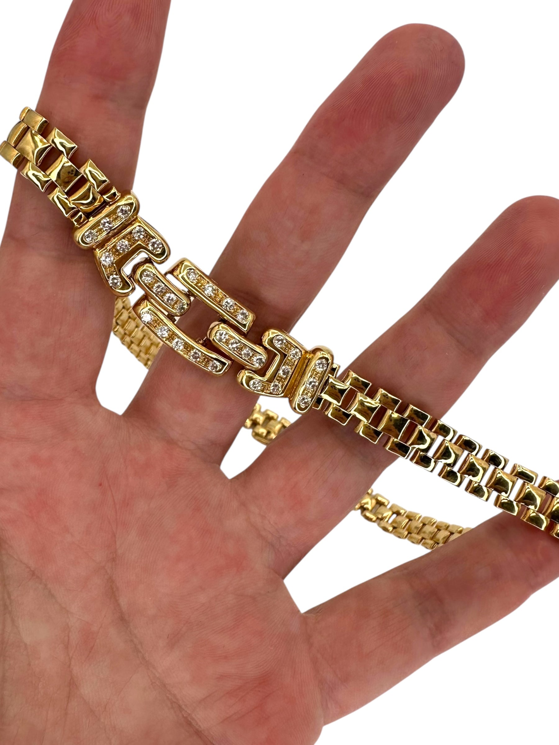 14k Diamond Panther Link Collar Necklace