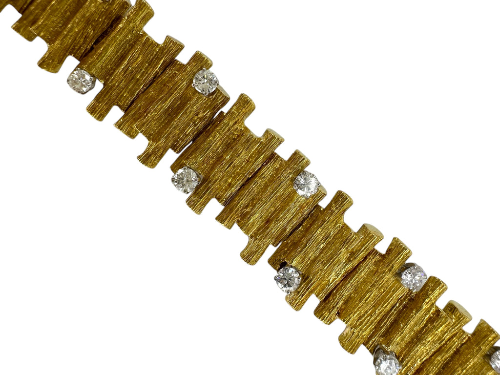 18k Textured Diamond Bracelet