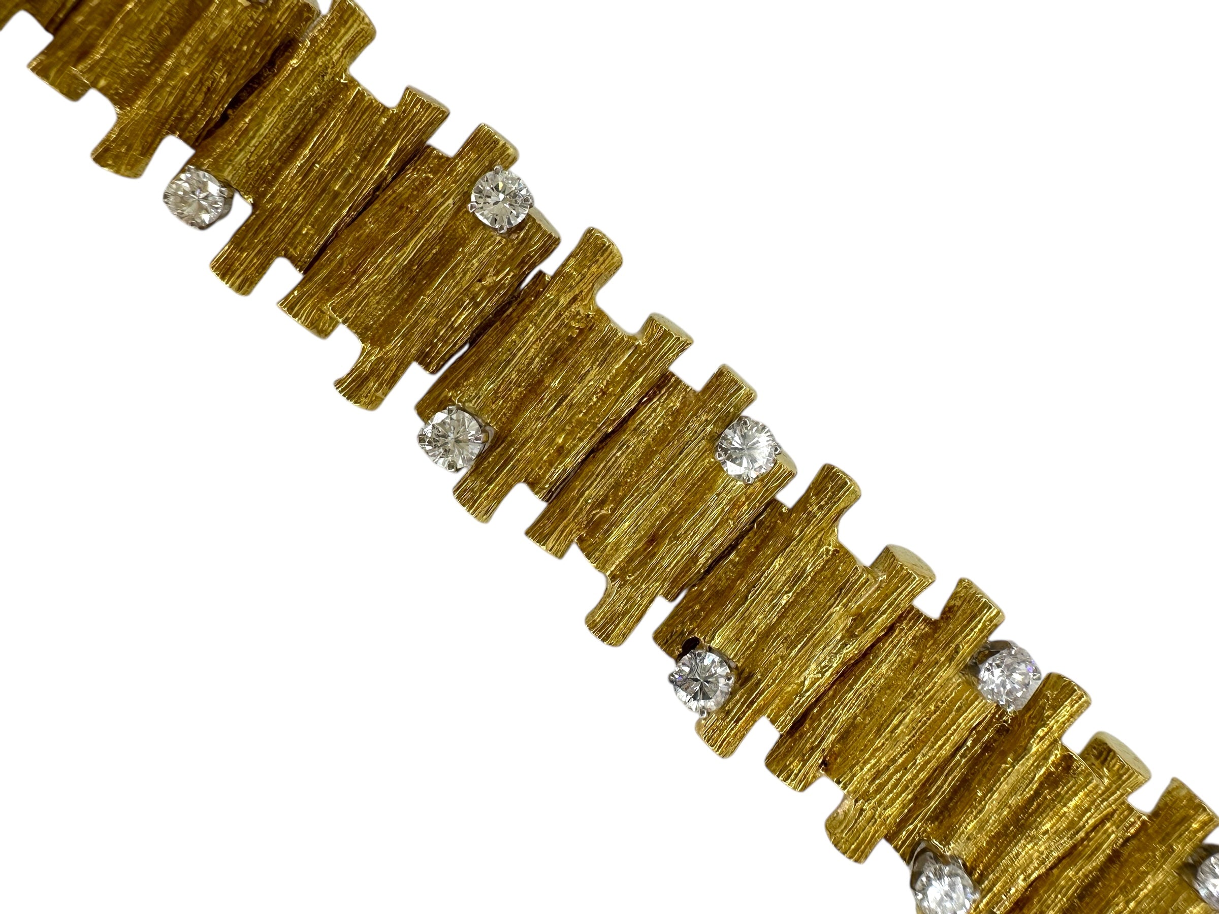 18k Textured Diamond Bracelet