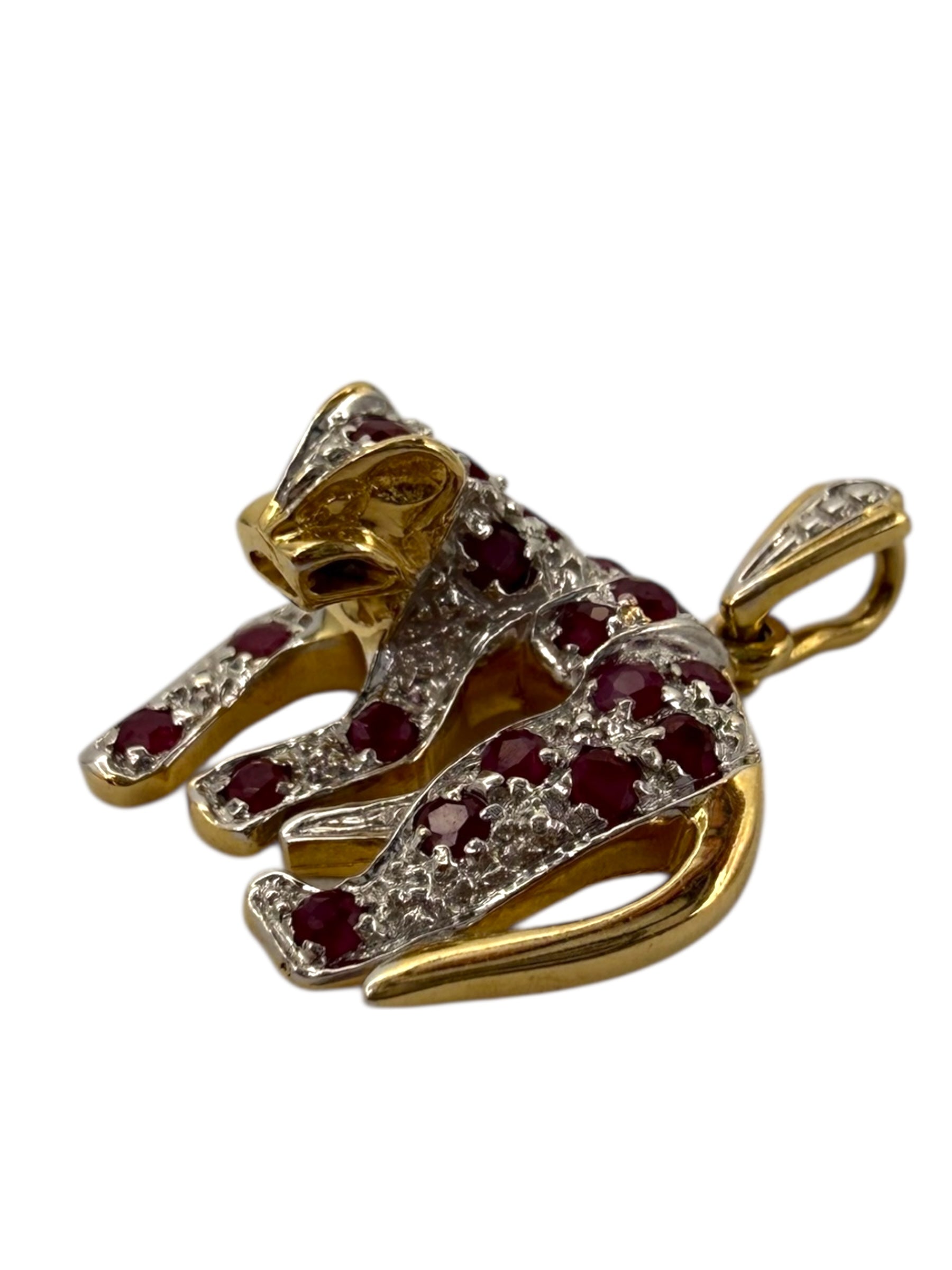 14k Ruby Panther Pendant