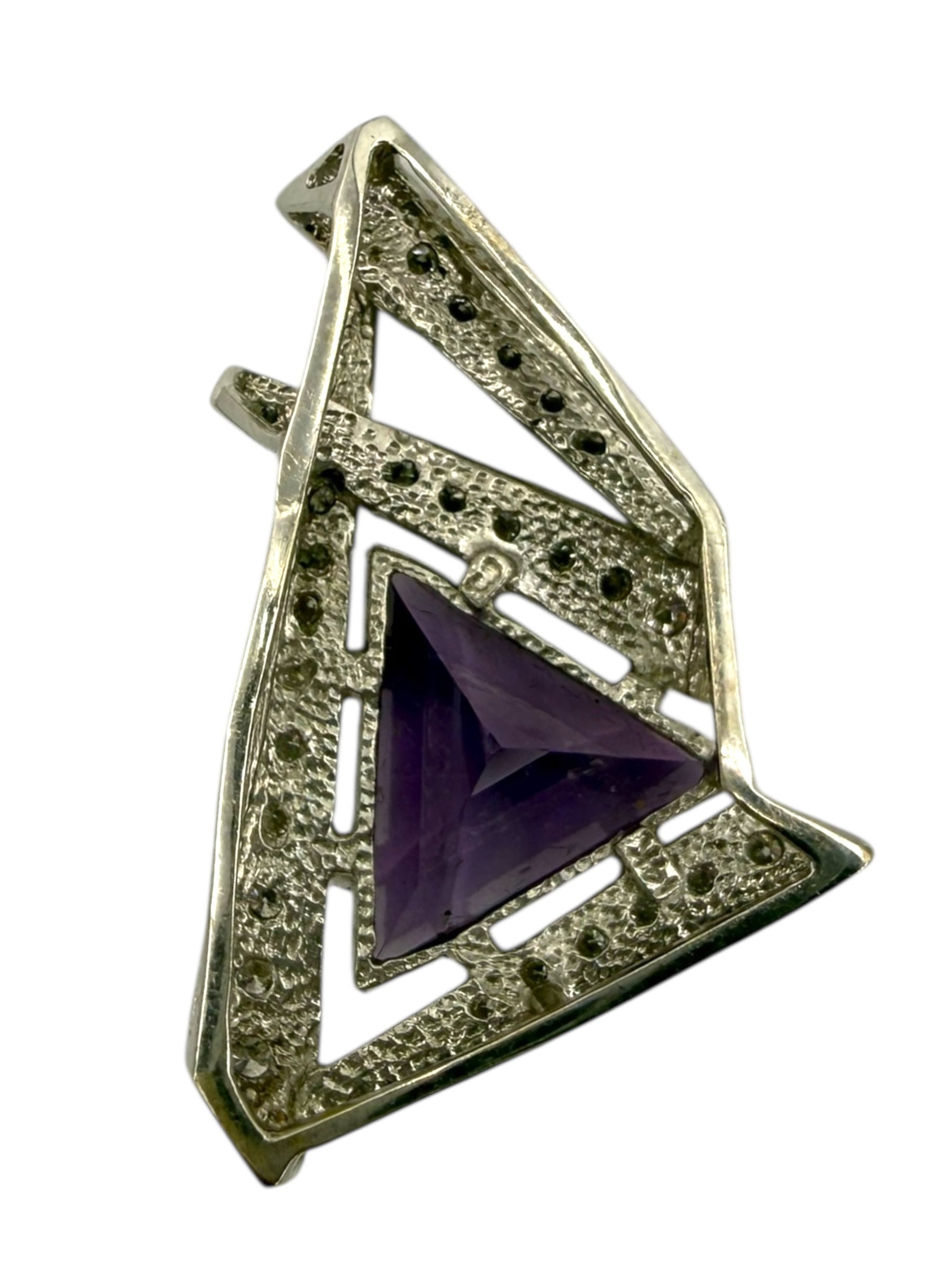 14k Amethyst Diamond Pendant